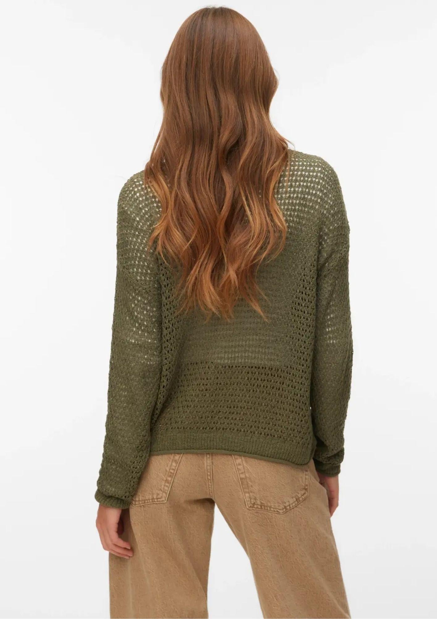 Vero Moda Pullover Donna Charlene Verde 10340125 Kalamata SOLID VERO MODA