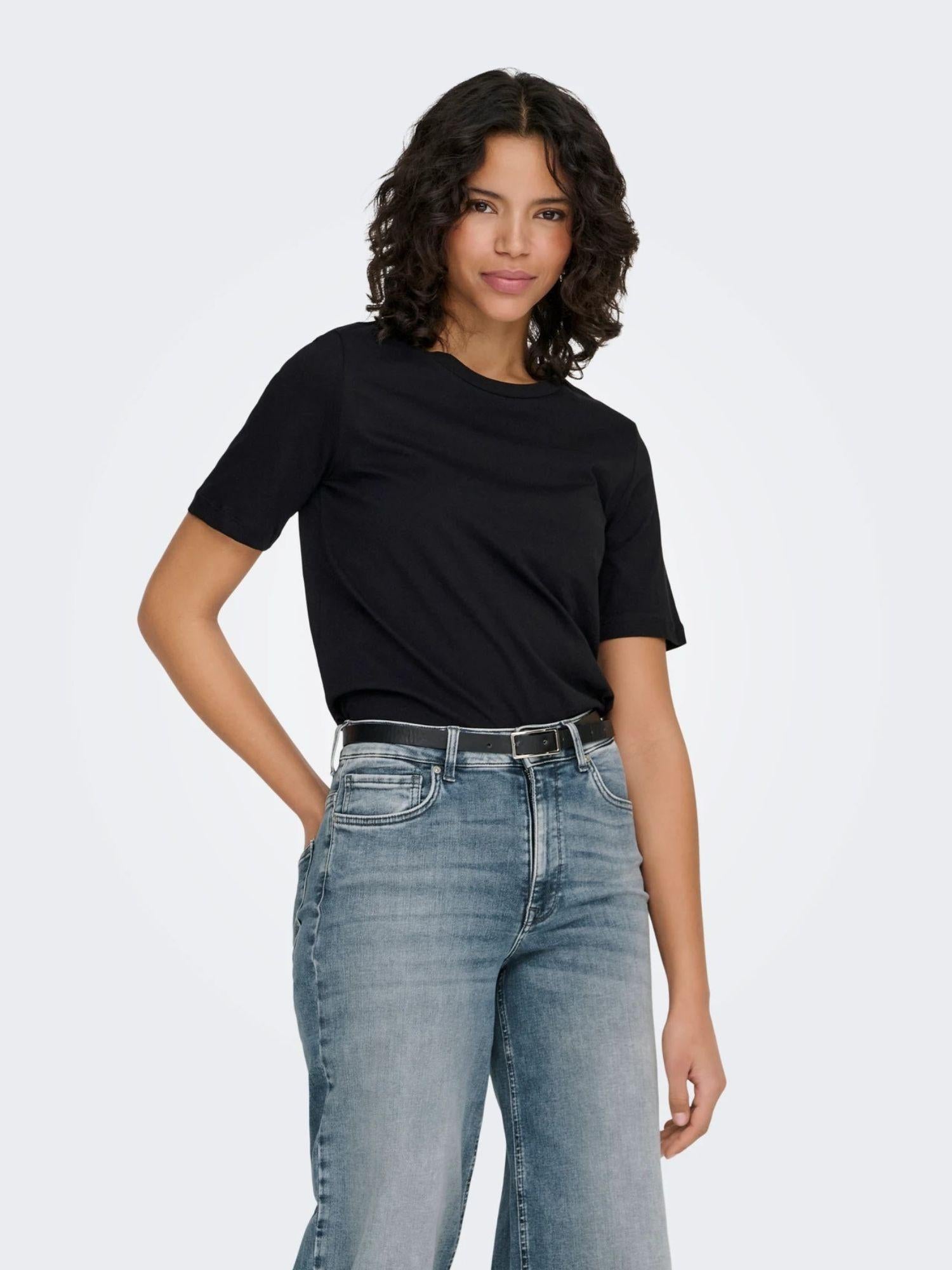 Only T-Shirt Donna Nero Onlonly 15270390 Black ONLY