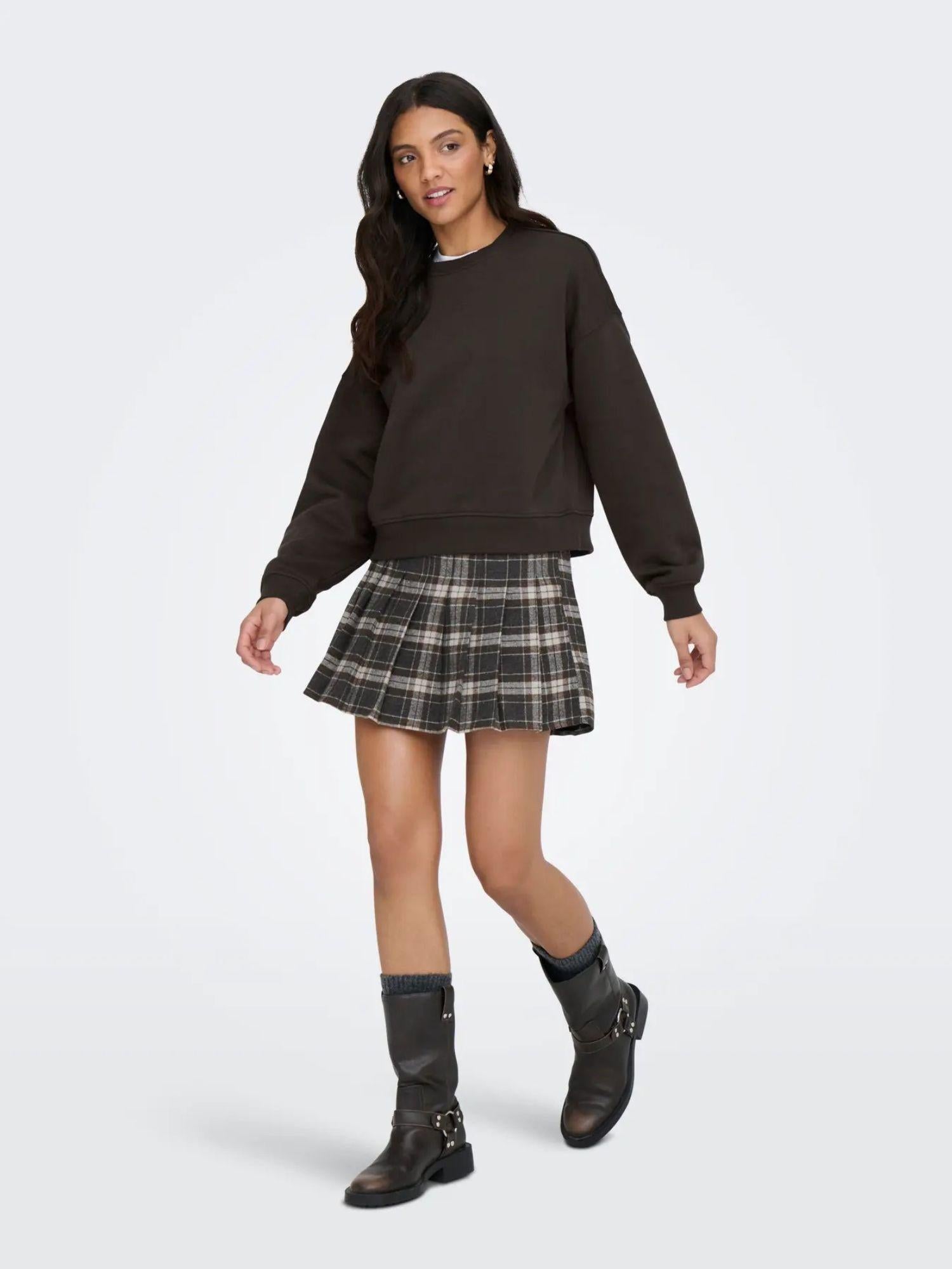 Only ONLBEST Felpa girocollo Donna Marrone Chocolate Torte 15338727 Chocolate Torte ONLY