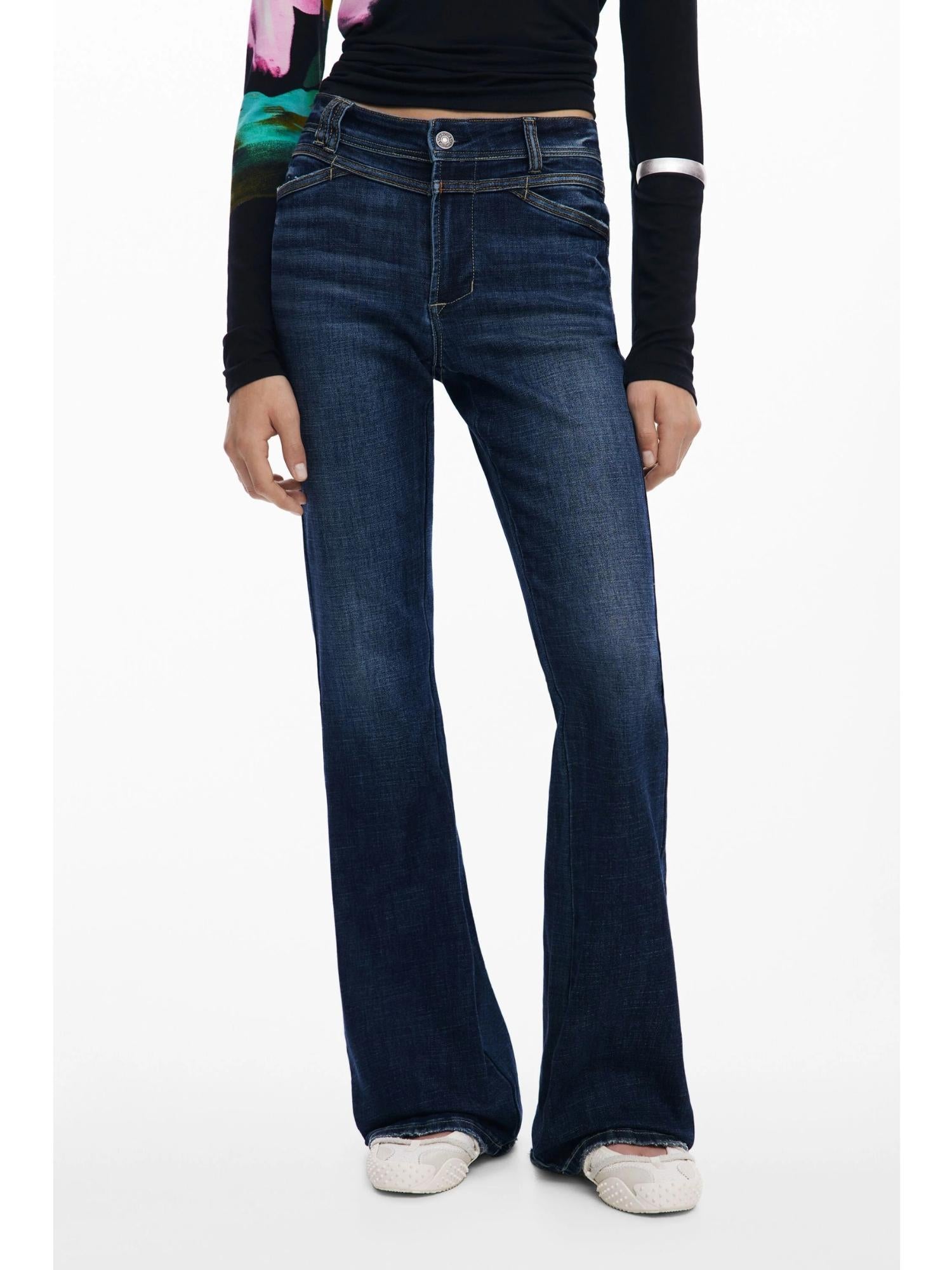 Desigual Jeans a zampa lavati Donna Blu 25WWDD09 5008 DESIGUAL