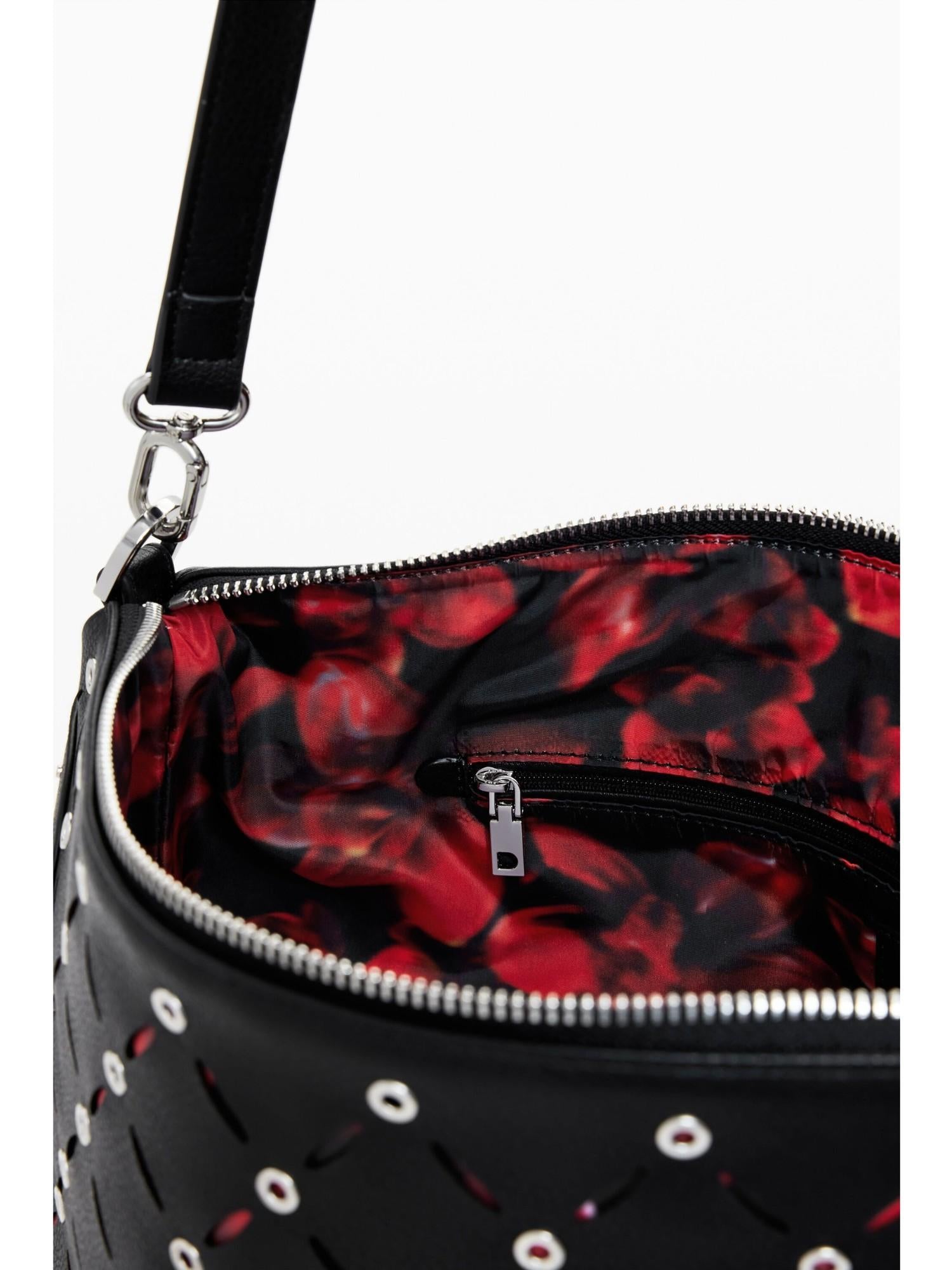 Desigual Borsa effetto pelle traforata media Donna Nero 25WAXP37 2000 DESIGUAL