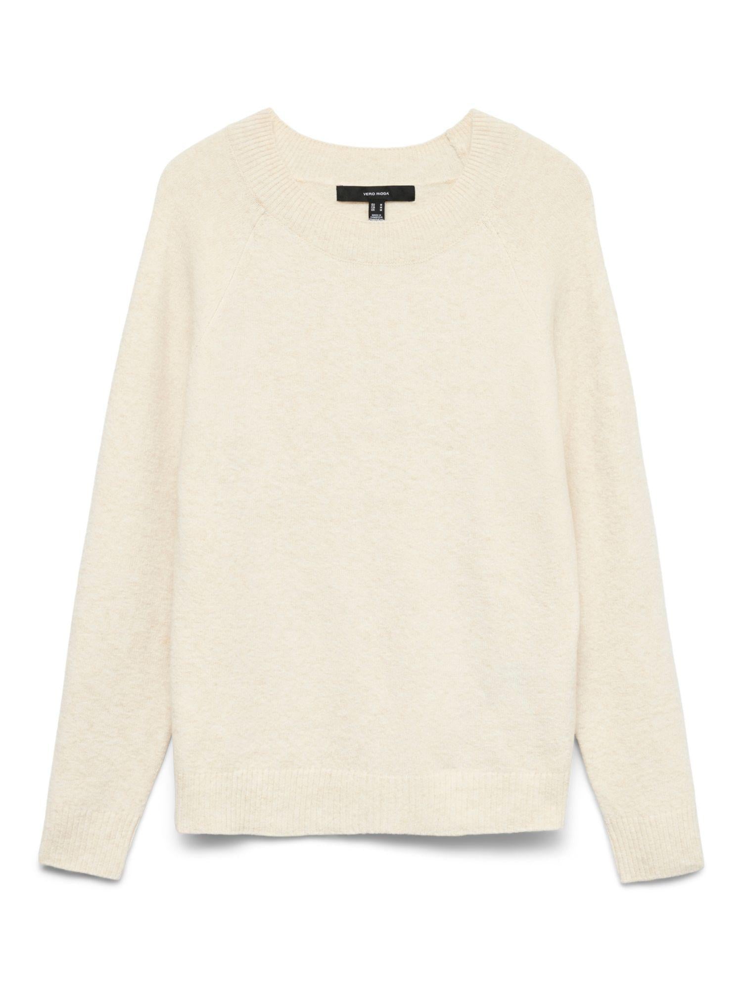 Vero Moda Maglione Donna Doffy Bianco Panna 10201022 Birch MELANGE VERO MODA