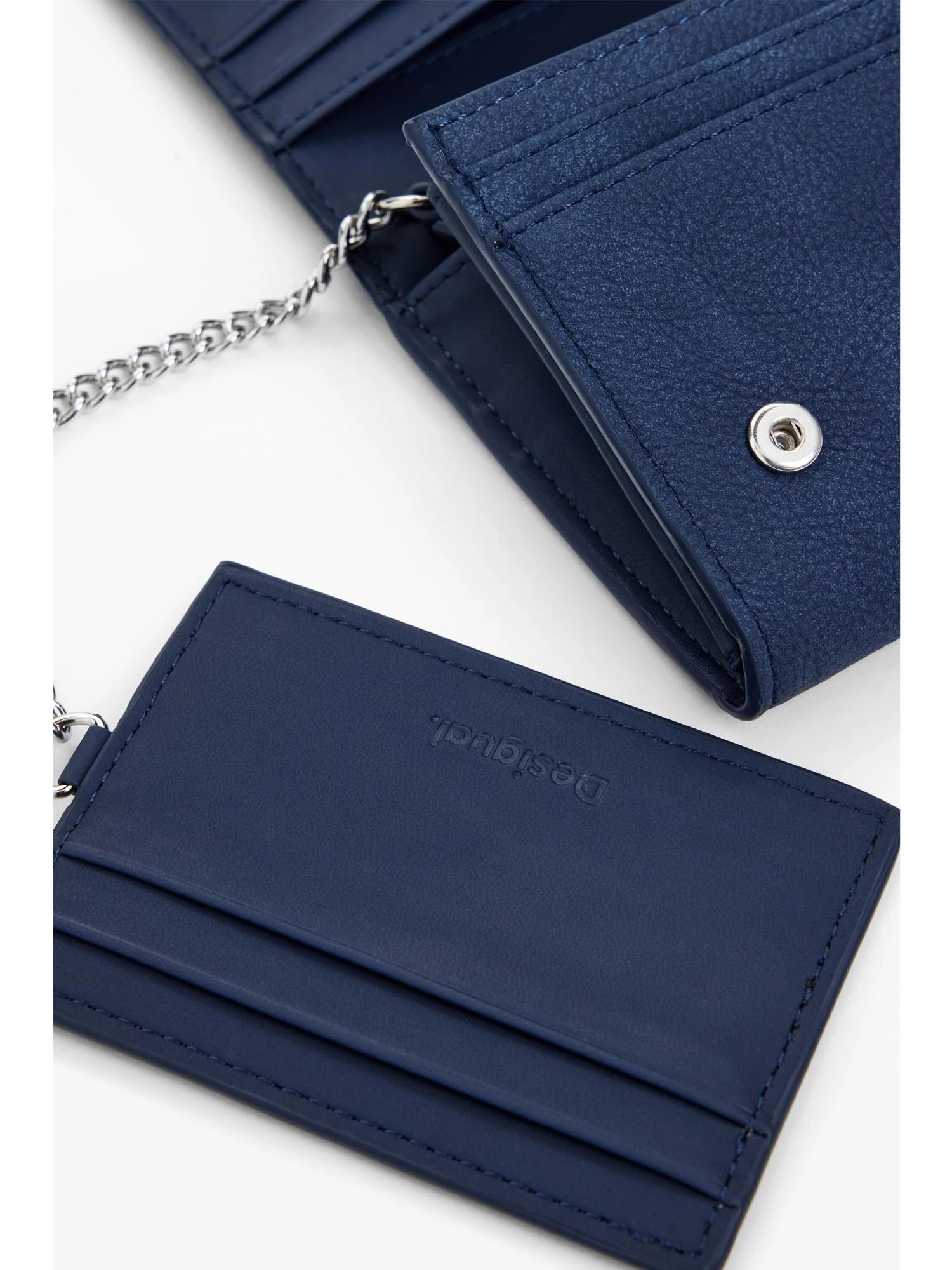 Desigual Portamonete effetto pelle ricamato medio Donna Blu 25WAYP36 5031 DESIGUAL