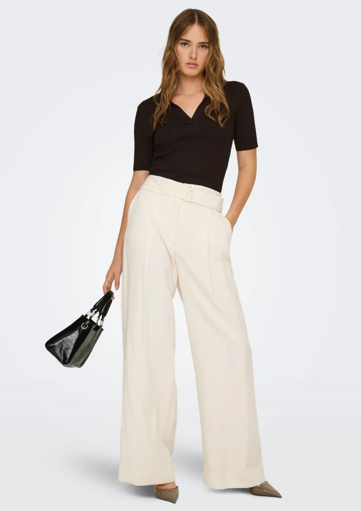 Only Pantalone Donna Tila Bianco 15367390 Cloud Dancer ONLY