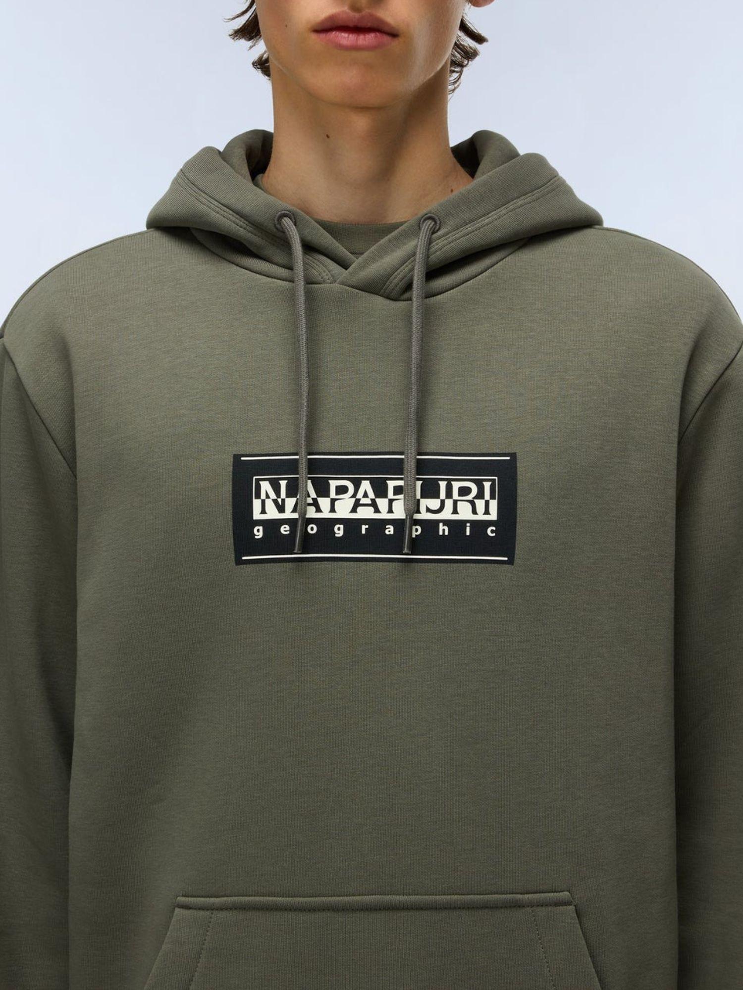 Napapijri Felpa Uomo con Cappuccio Box Logo Verde NP0A4I19 G0A NAPAPIJRI