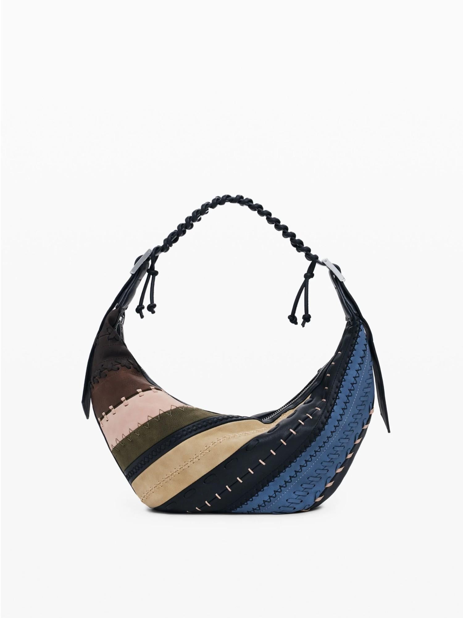 Desigual Borsa a tracolla patchwork media Donna Marrone 25WAXP77 6000 DESIGUAL