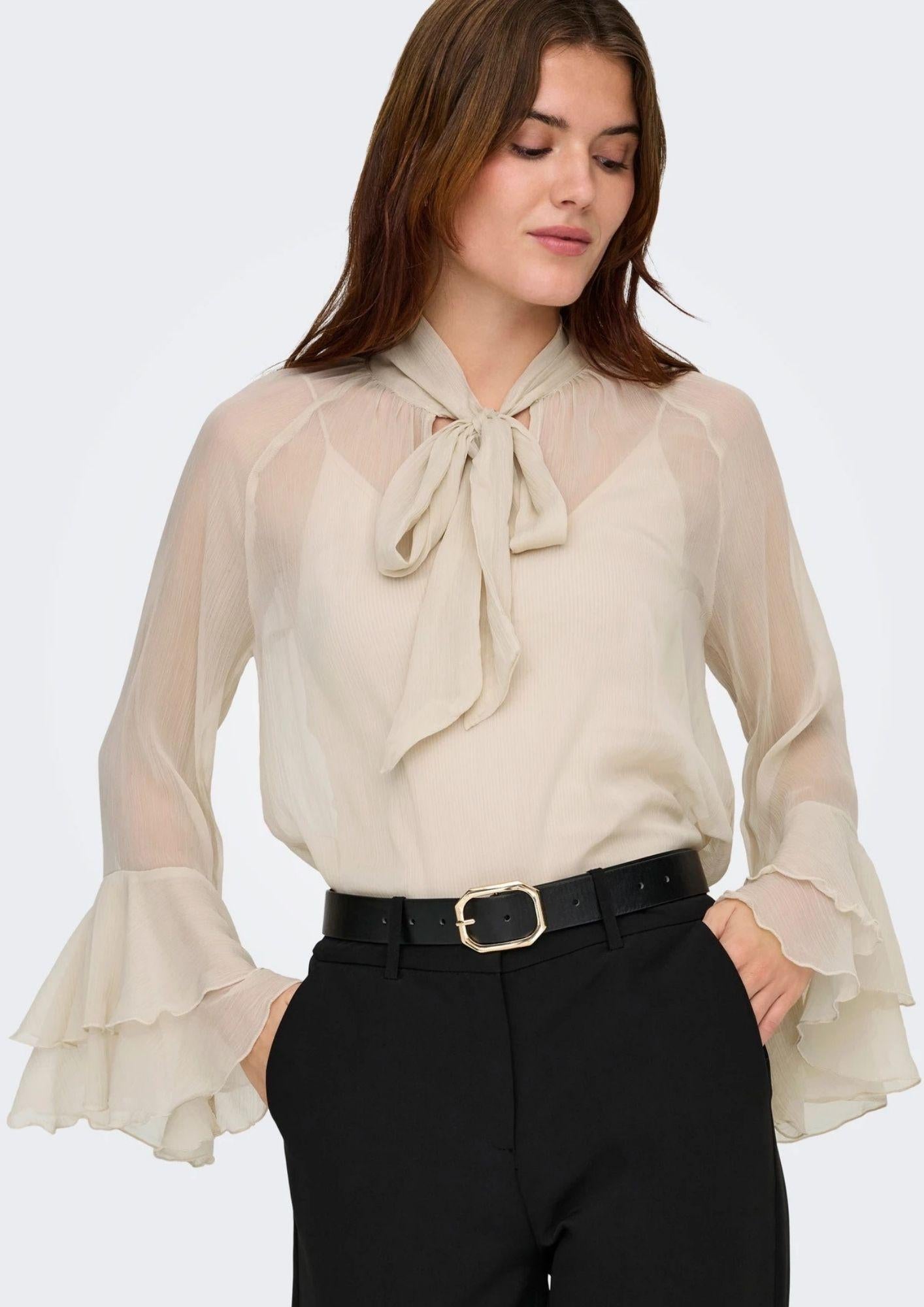 Only Blusa Donna Peninna Grigio Oxford 15367241 Oxford Tan ONLY