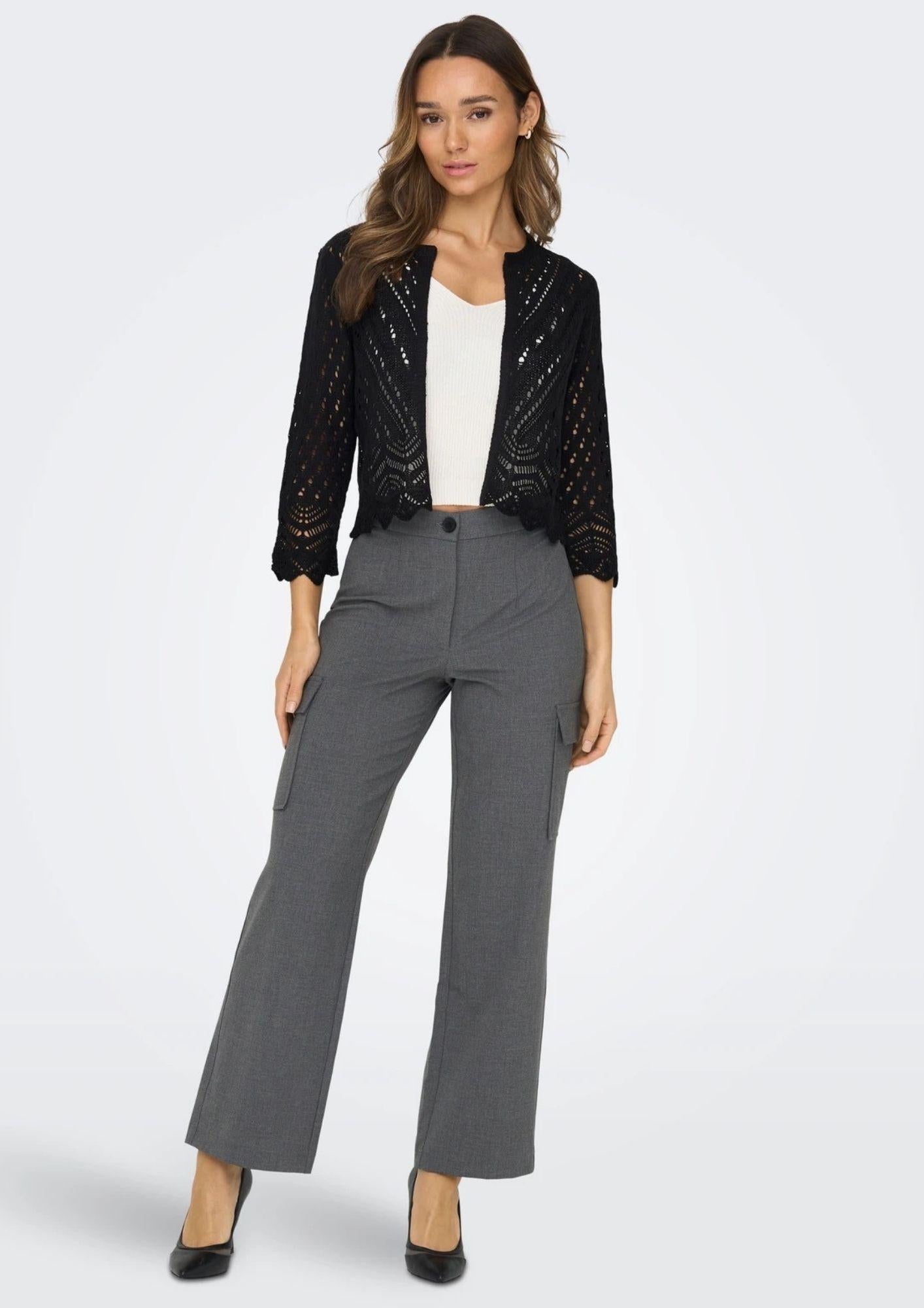 Jacqueline De Yong Cardigan Donna Sun Nero 15184486 Black JACQUELINE DE YONG