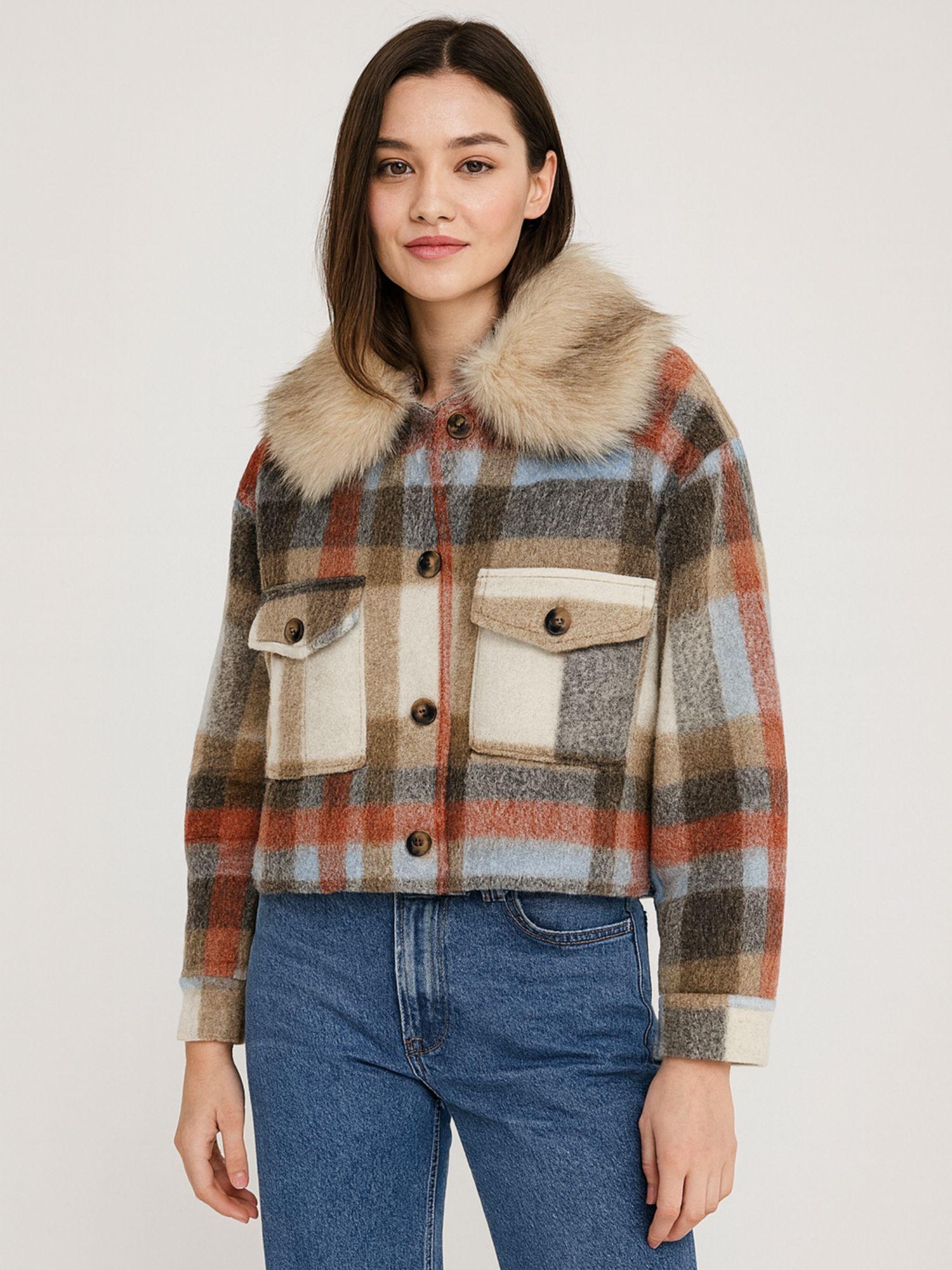 Michela Tasca Giubbino Donna a Quadri Panna 5631 QUADRI PANNA MICHELA TASCA