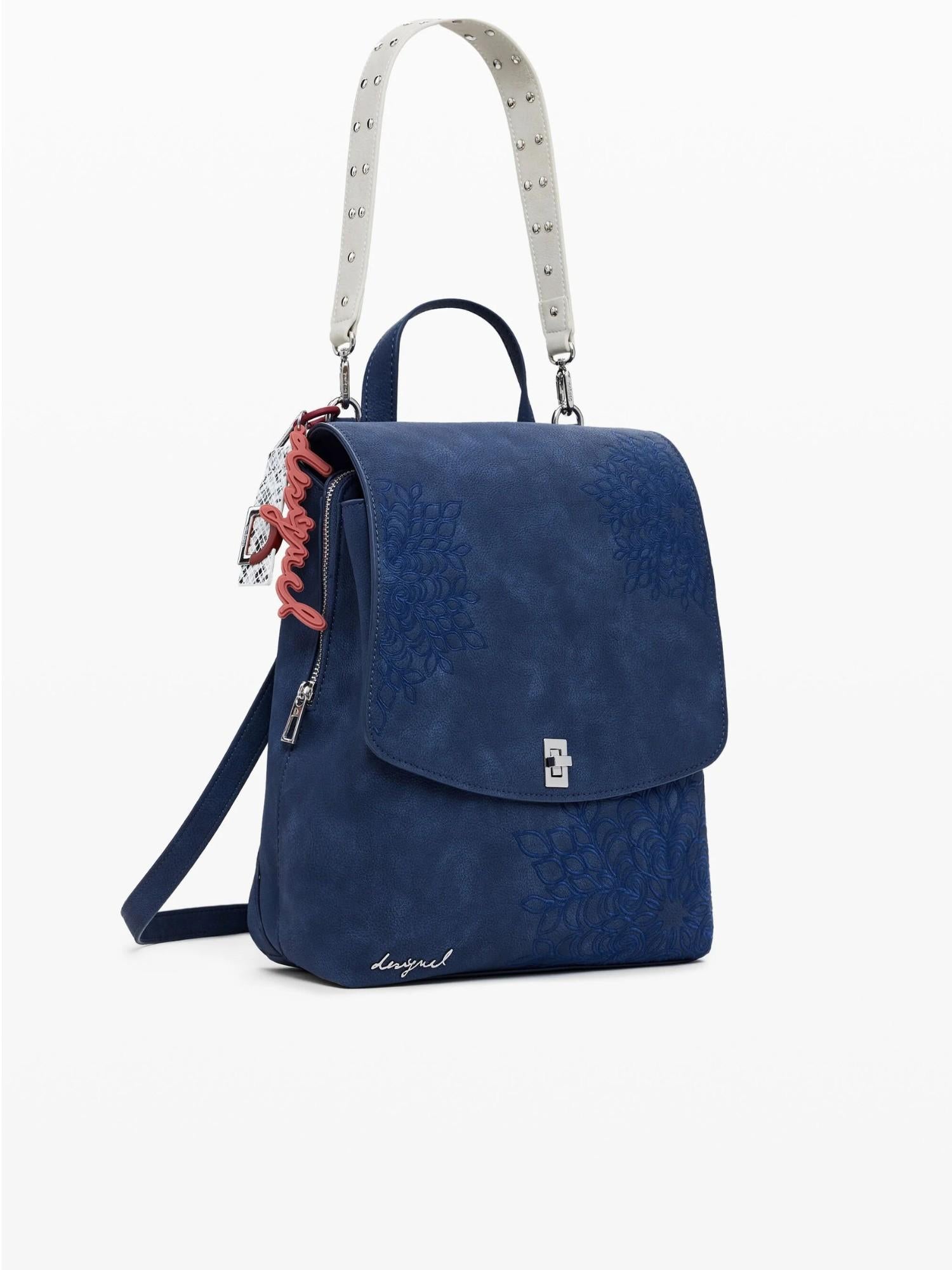 Desigual Zaino con patta piccola incisa Donna Blu 25WAKP34 5031 DESIGUAL