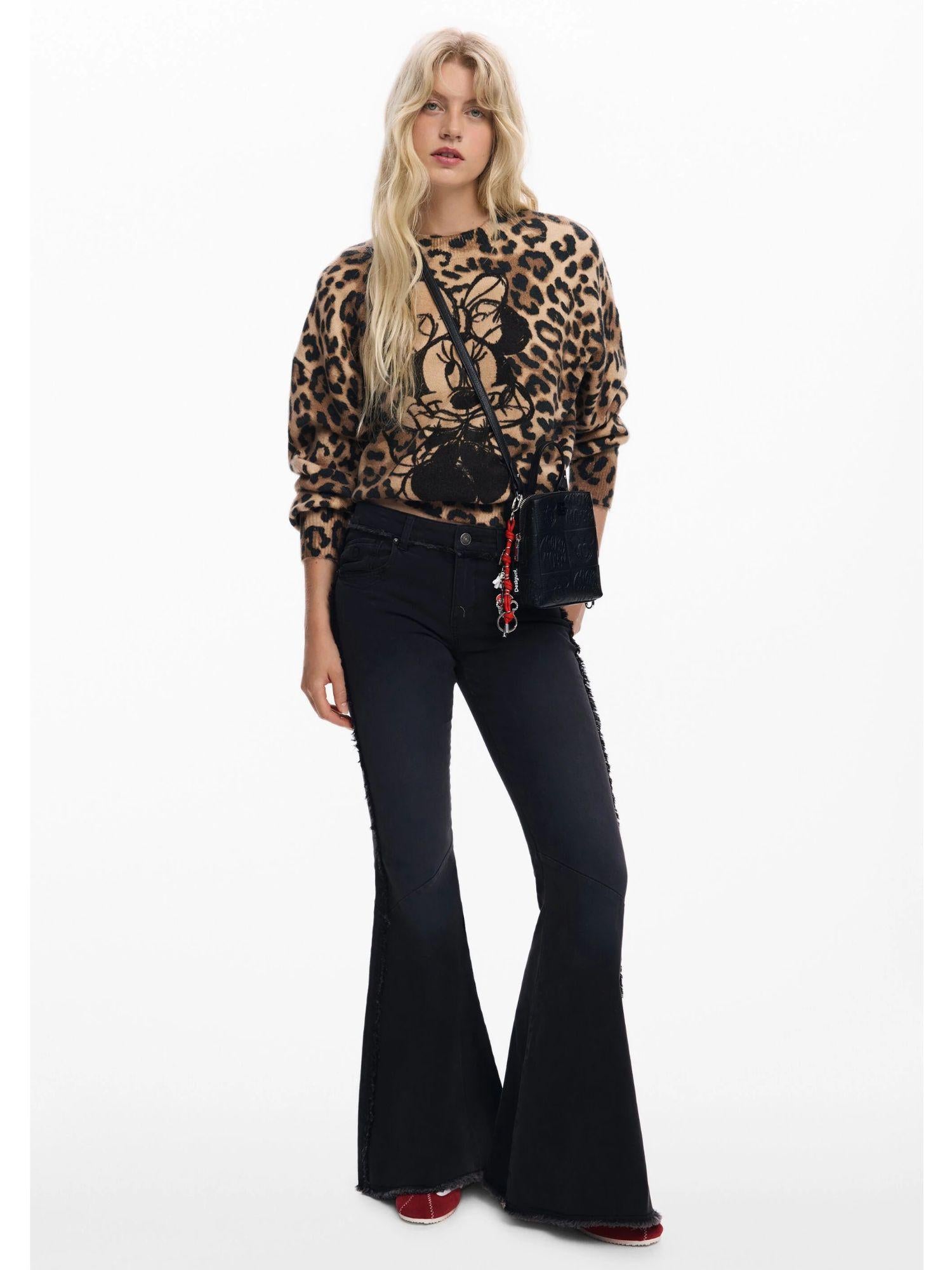 Desigual Maglione Minnie animalier Donna Marrone 25WWJF43 6001 DESIGUAL