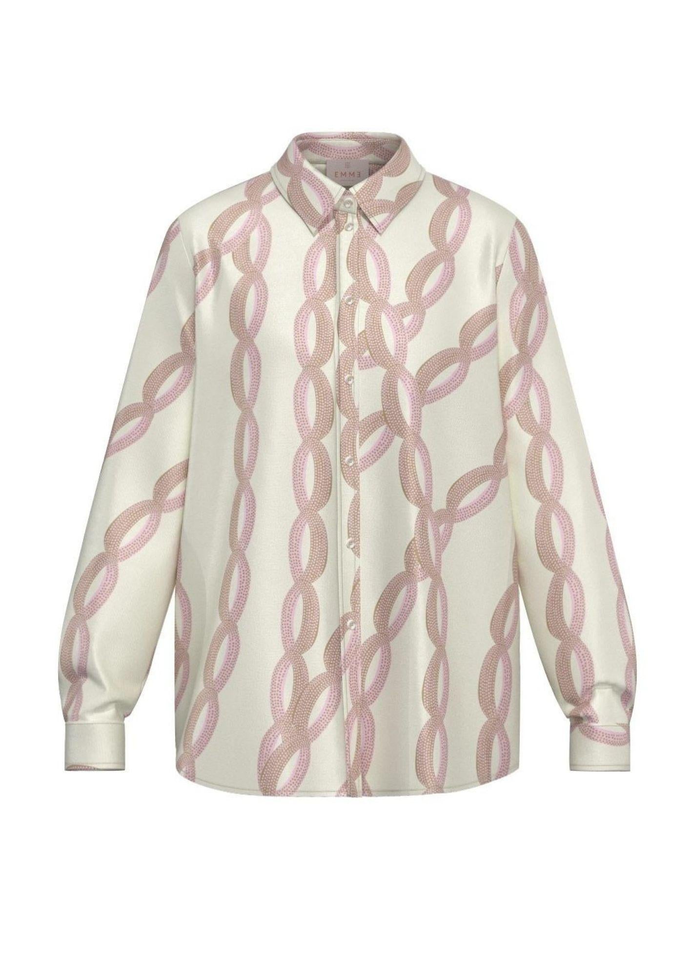 Emme Marella Camicia Donna Emmangel Bianco Burro e Rosa 2615111191200 009 EMME MARELLA