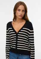 Vero Moda Cardigan Donna Nero e Bianco 10331422 Black W. BIRCH VERO MODA