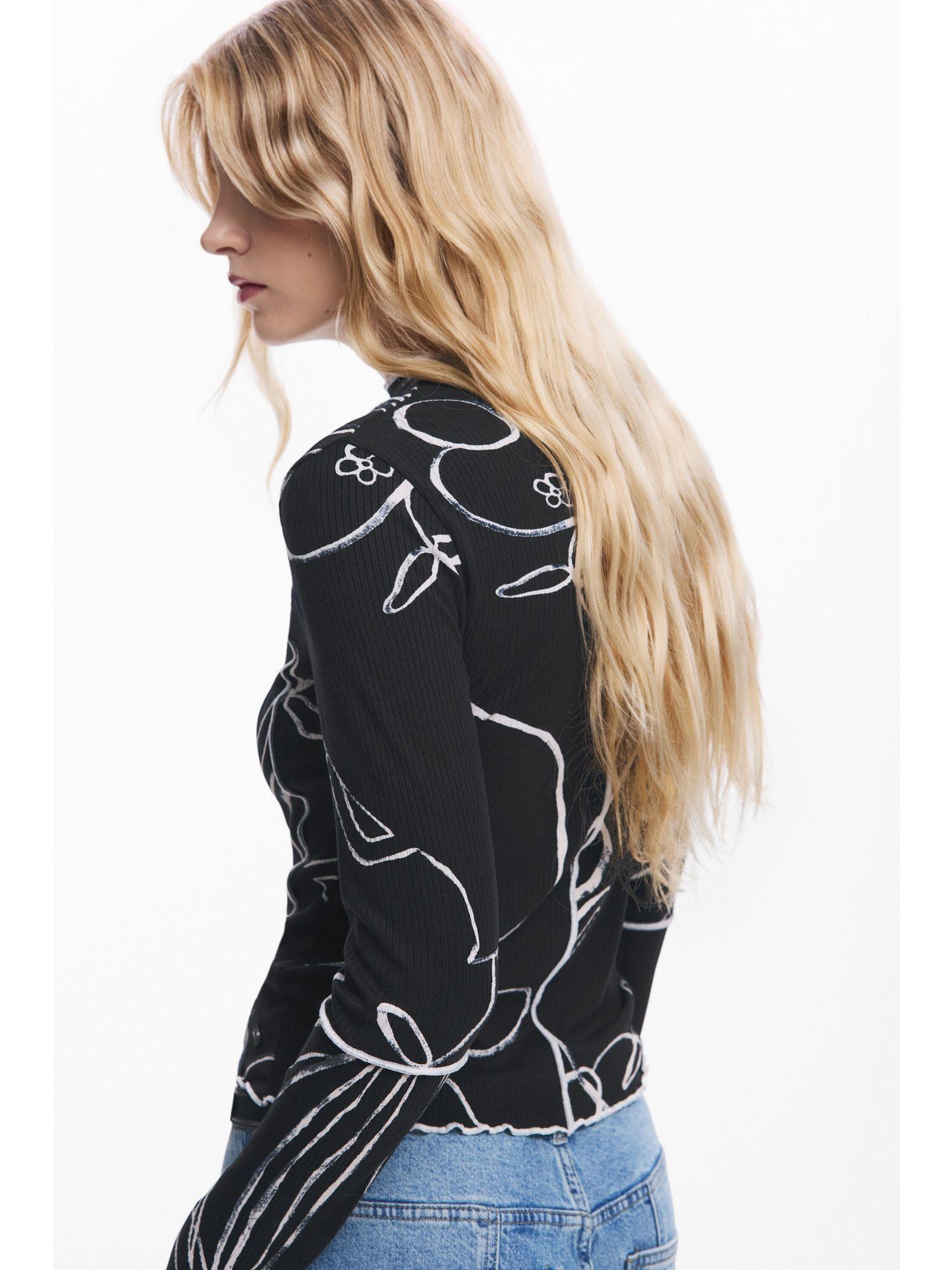 Desigual Maglietta silhouette vasi Donna Nero 25WWTK49 2000 DESIGUAL