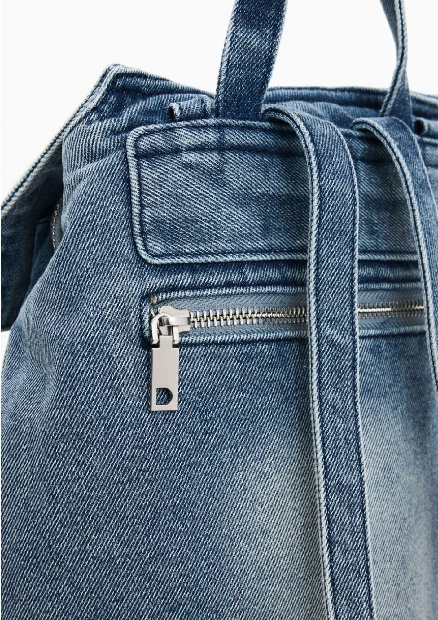 Desigual Zaino Donna Backhalf Logo Denim Luena Mini Denim Chiaro 26SAKD07 5005 DESIGUAL