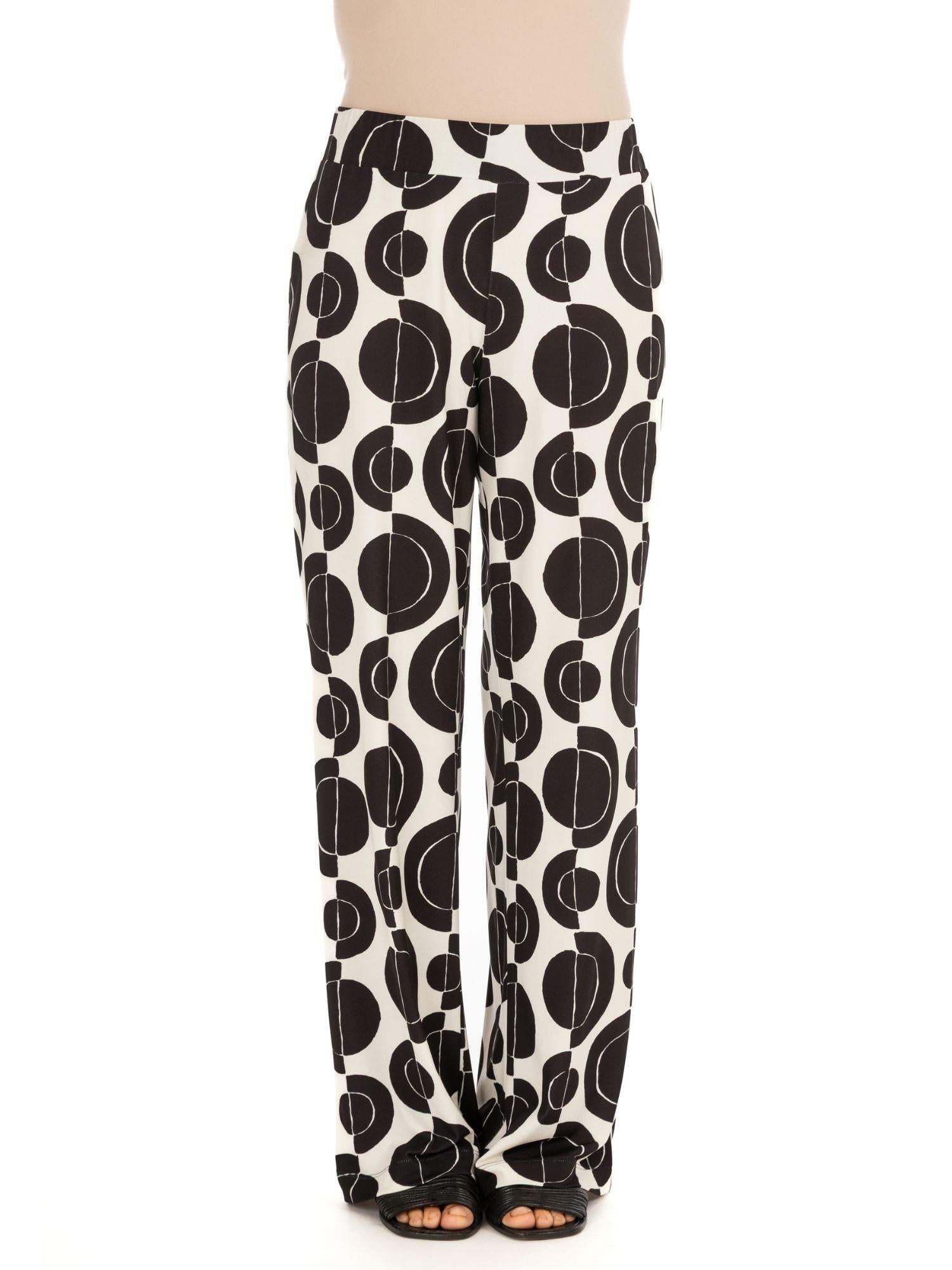 Diana Gallesi Pantalone Donna Bianco Latte e Nero P802R008925N 01 DIANA GALLESI