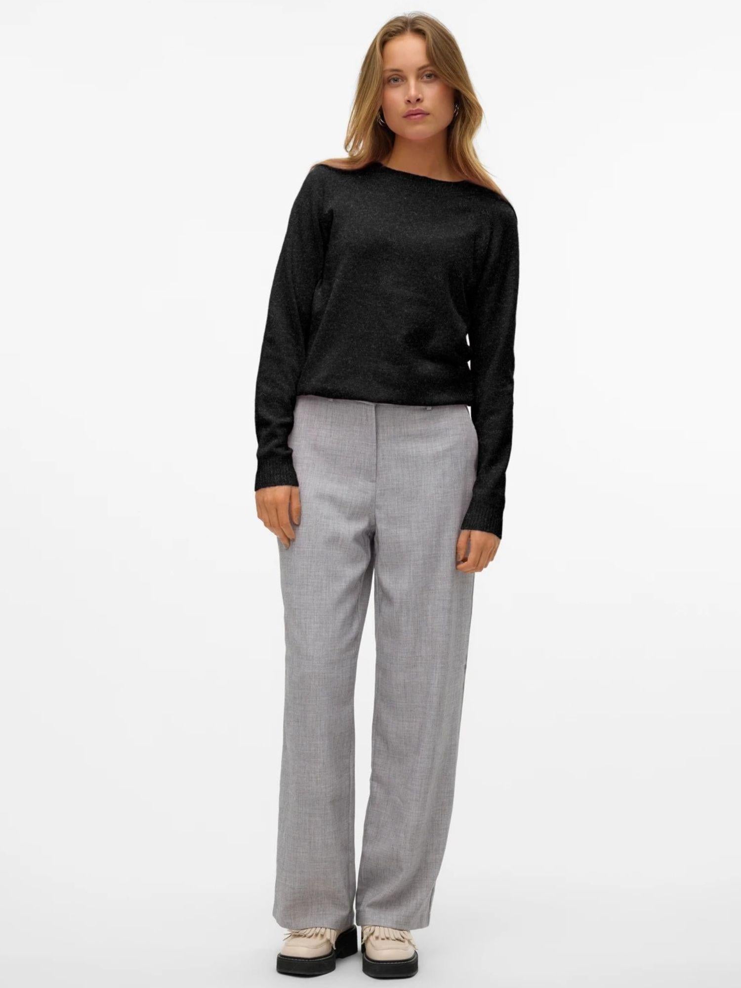 Vero Moda Maglione Donna Doffy Nero 10201022 Black MELANGE VERO MODA