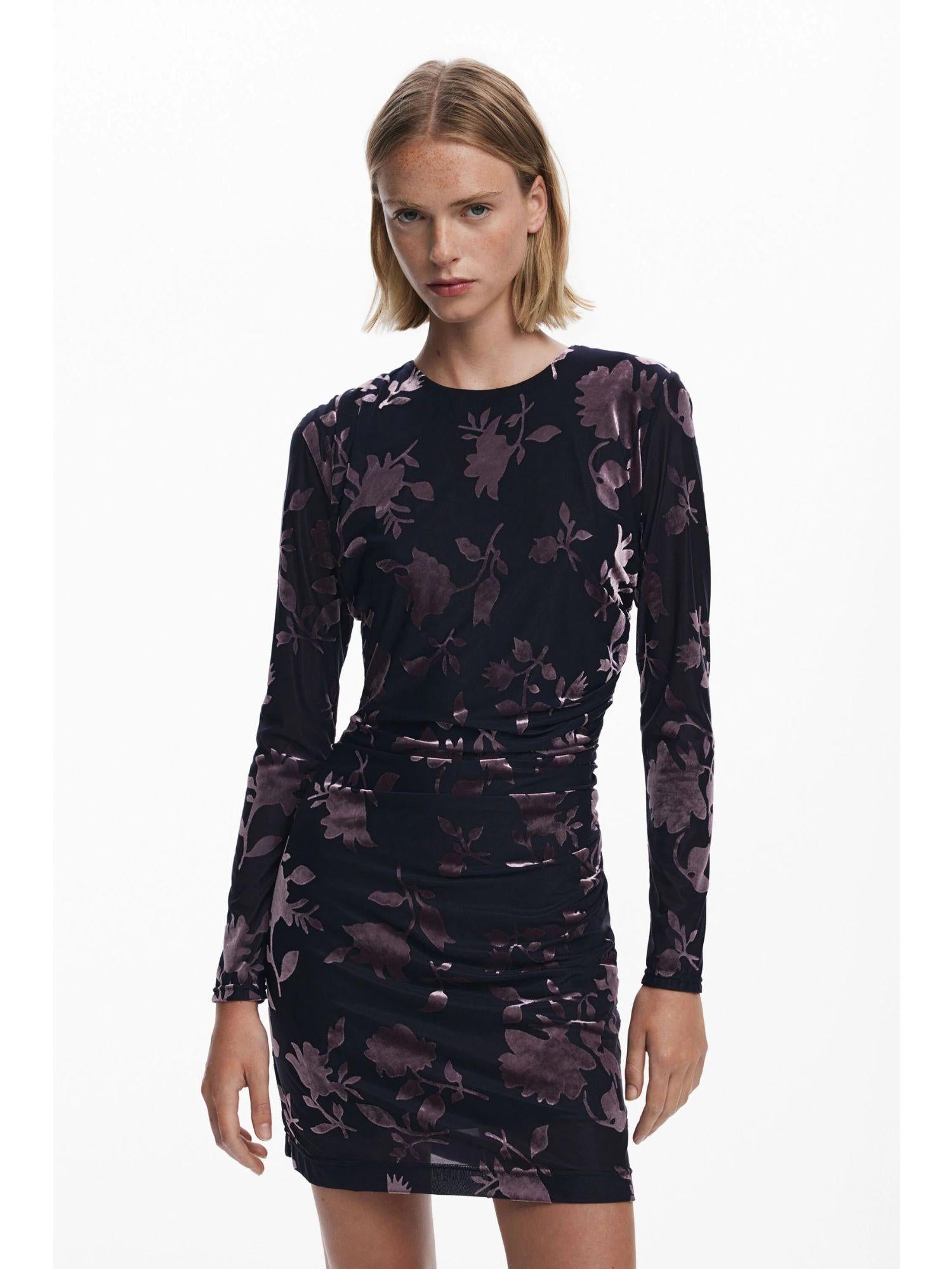 Desigual Vestito mini arricciato Donna Nero 25WWVK27 3004 DESIGUAL