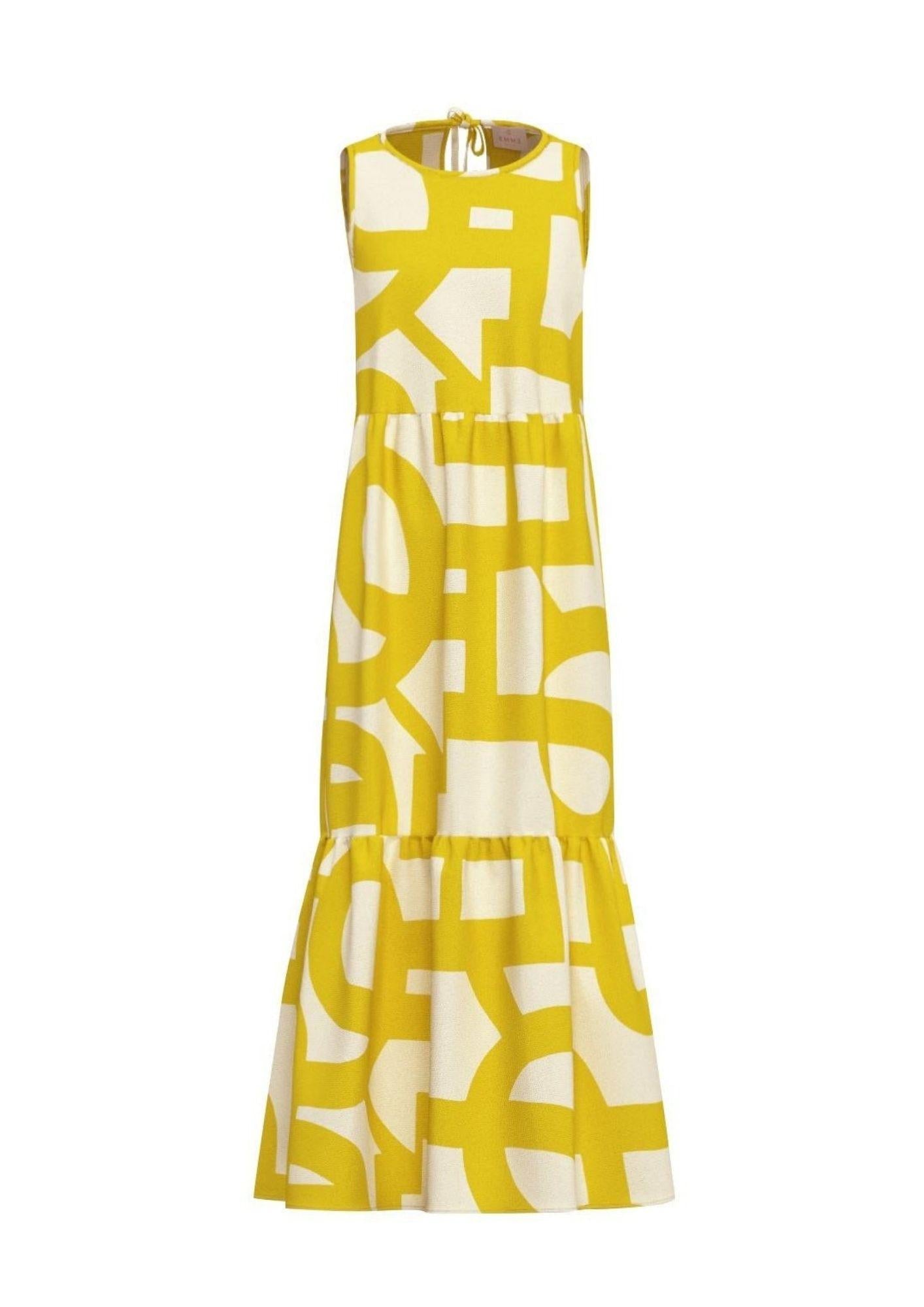 Emme Marella Vestito Donna Emmtabarin Senape Stampa Geometrica 2615221442200 006 EMME MARELLA