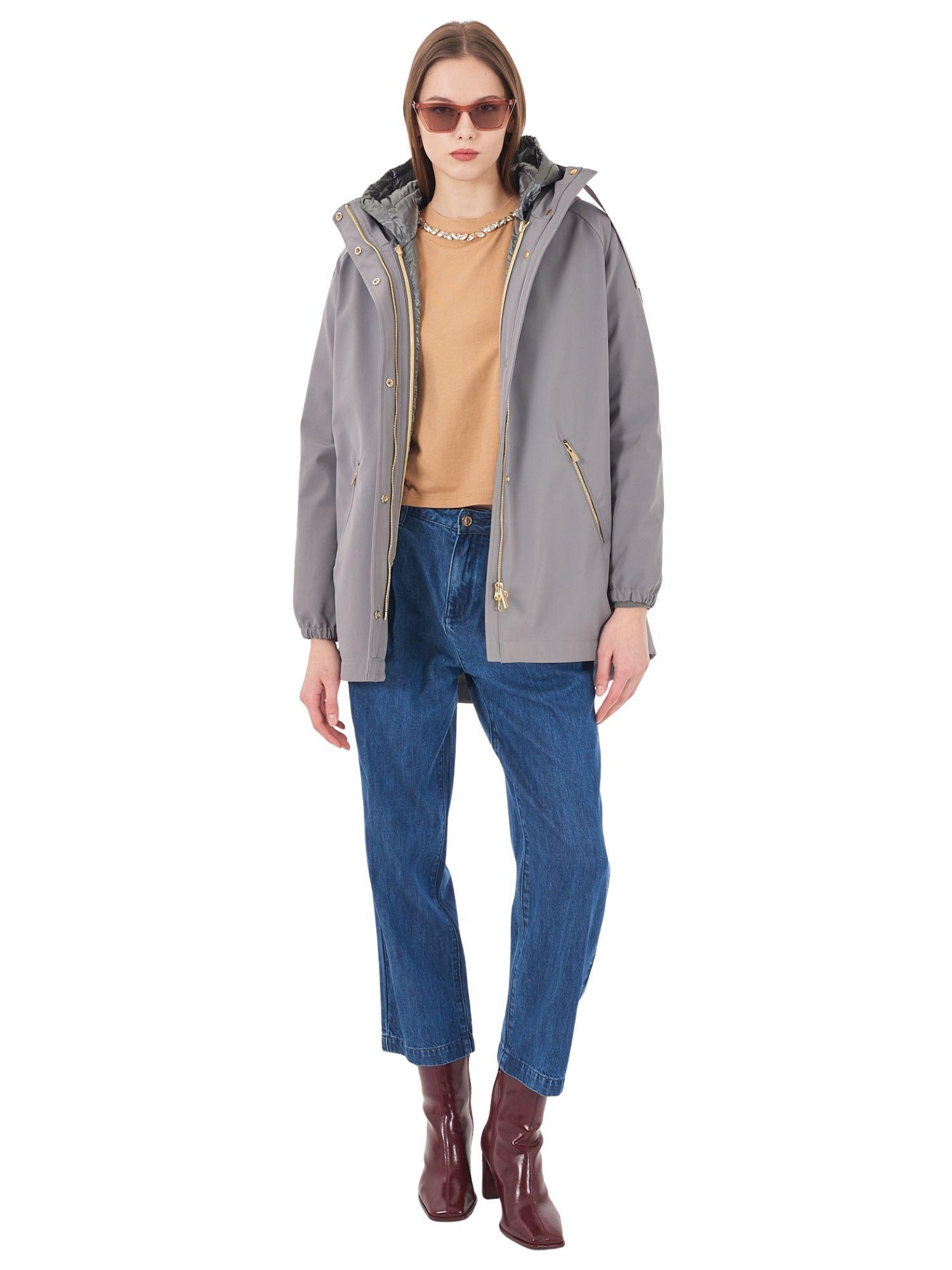 Yes Zee Parka Donna con Giubbino Trapuntato Interno Grigio O069 NU00 0809 YES ZEE