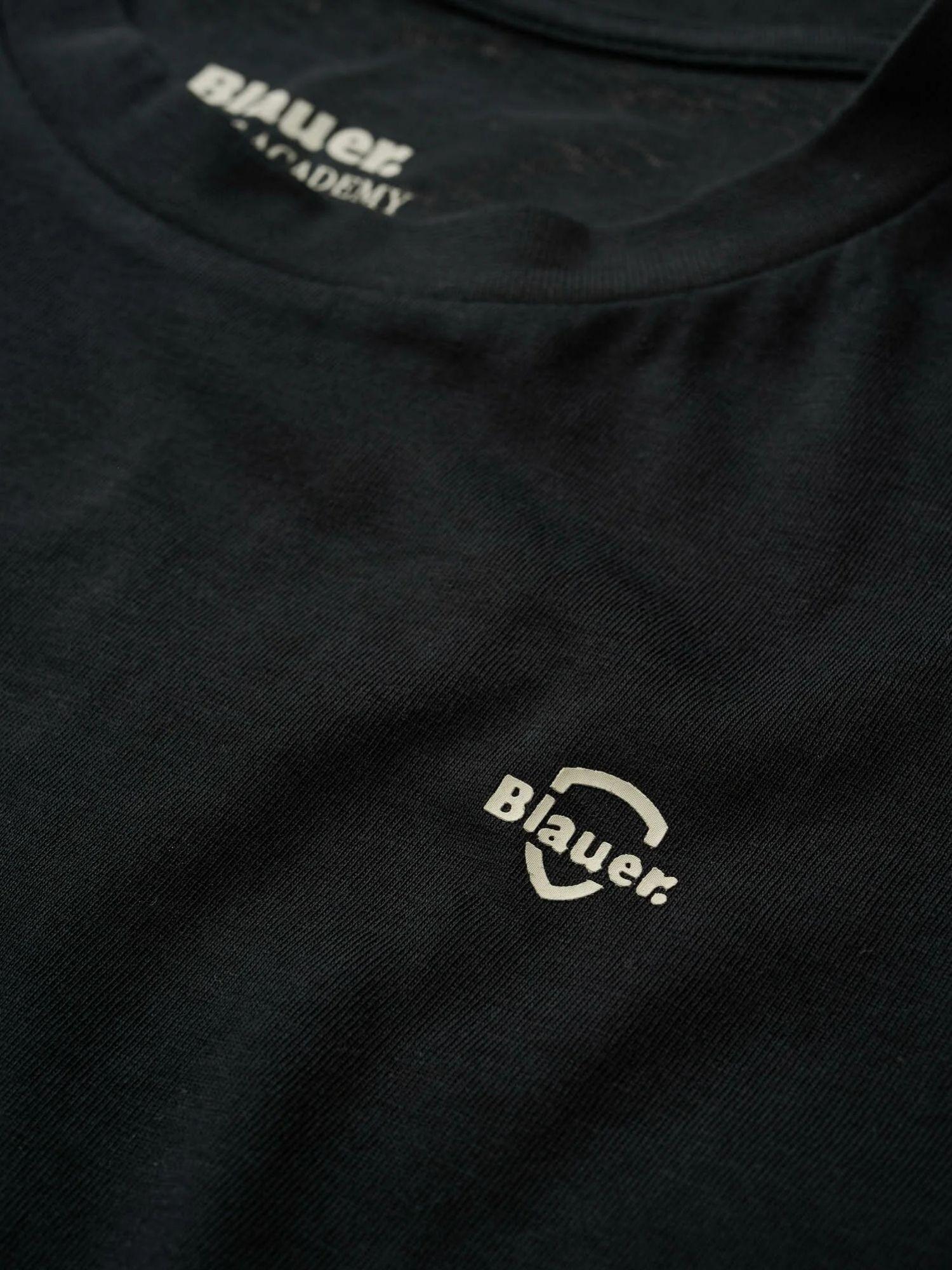 Blauer T-Shirt Uomo Nera Logo Minimal Errol BLUH02300 7439 999 BLAUER