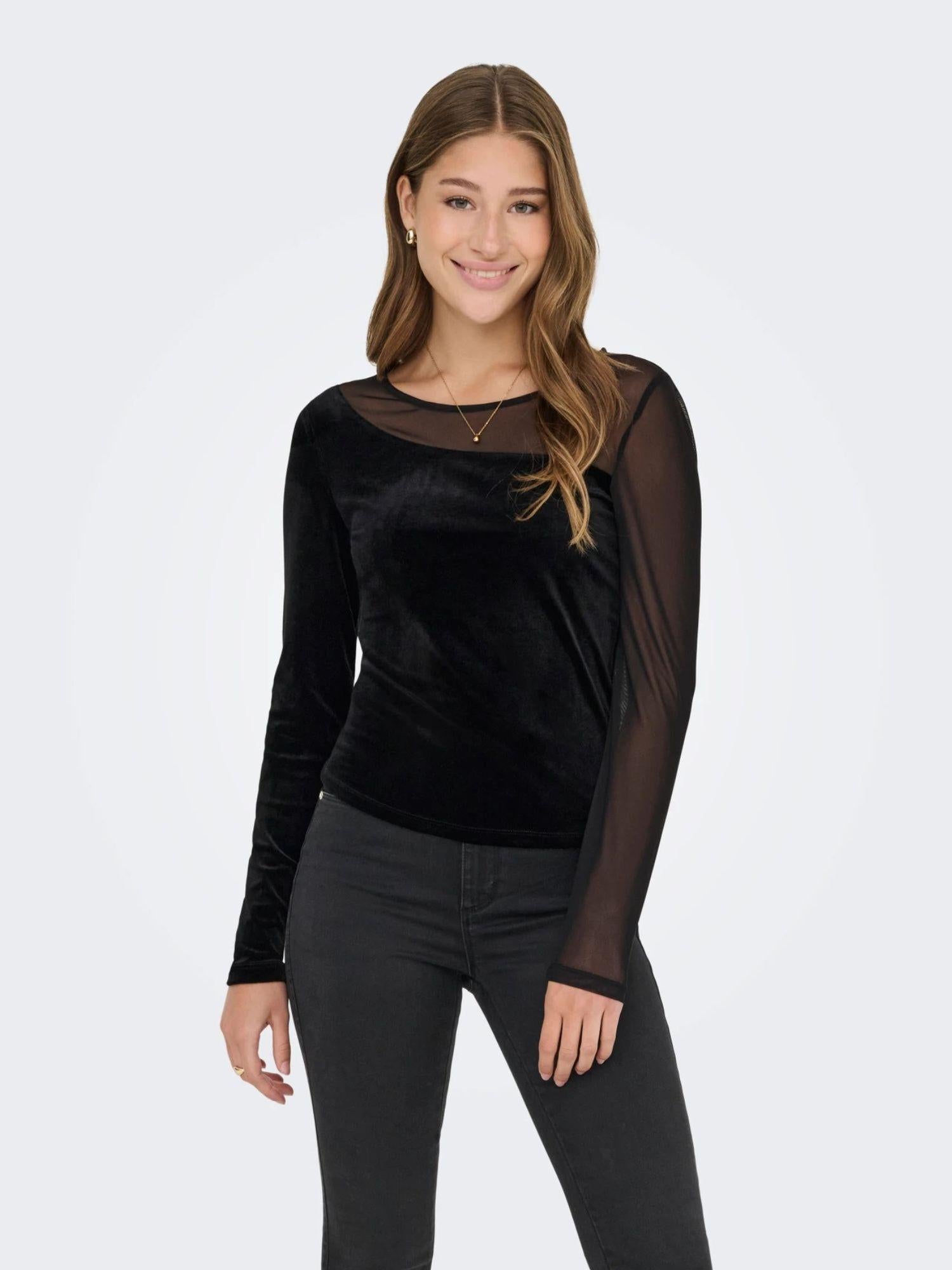 Only Top Donna Smooth Nero 15360668 Black Assymetric ONLY