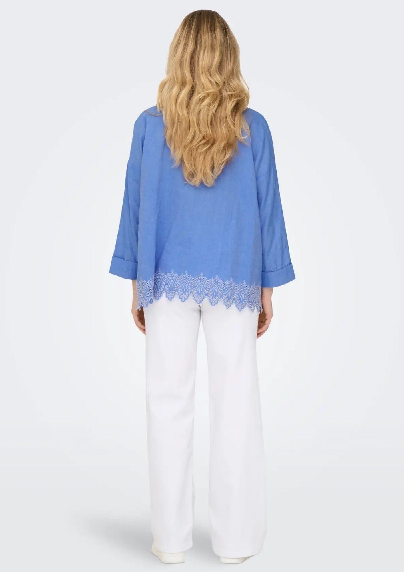 Only Camicia Donna Graces Blu 15343165 Blue Bonnet ONLY