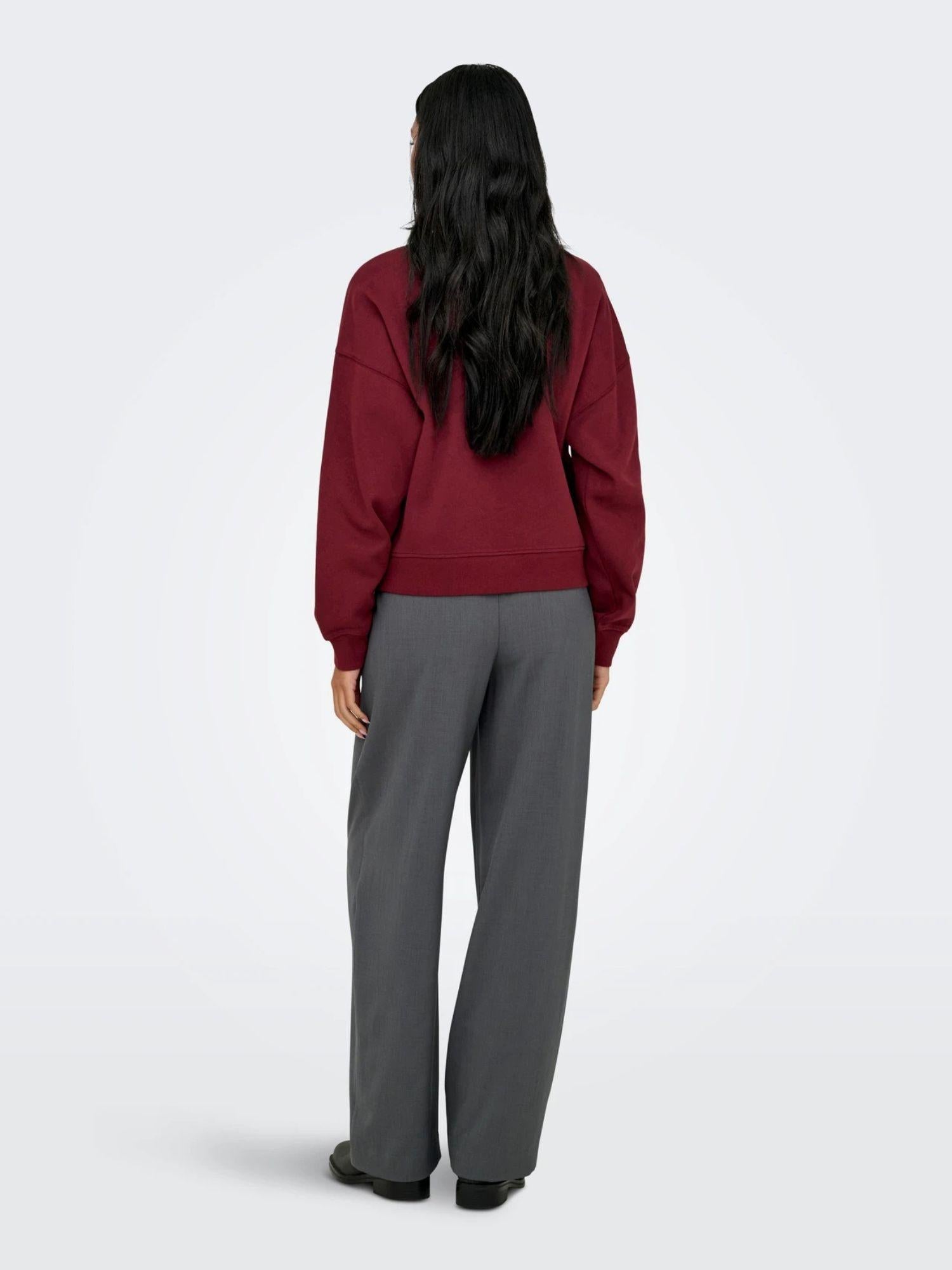 Only Felpa Donna Best Rosso Tawny Port 15338727 Tawny Port ONLY