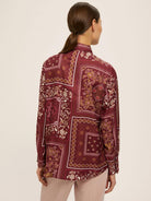 Emme Marella Camicia in twill di viscosa stampata Brunico Donna Bordeaux 2525116034200 003 EMME MARELLA