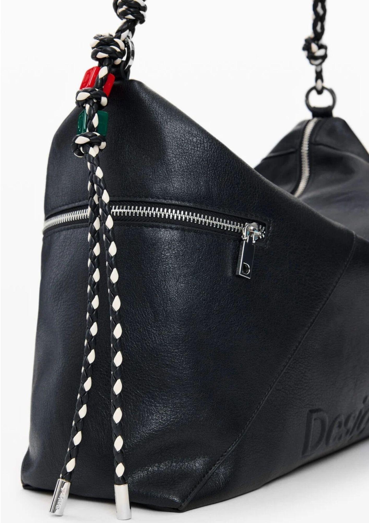 Desigual Borsa Donna Bag Half Logo Leiria 2.0 Black Nera 26SAXP66 2000 DESIGUAL