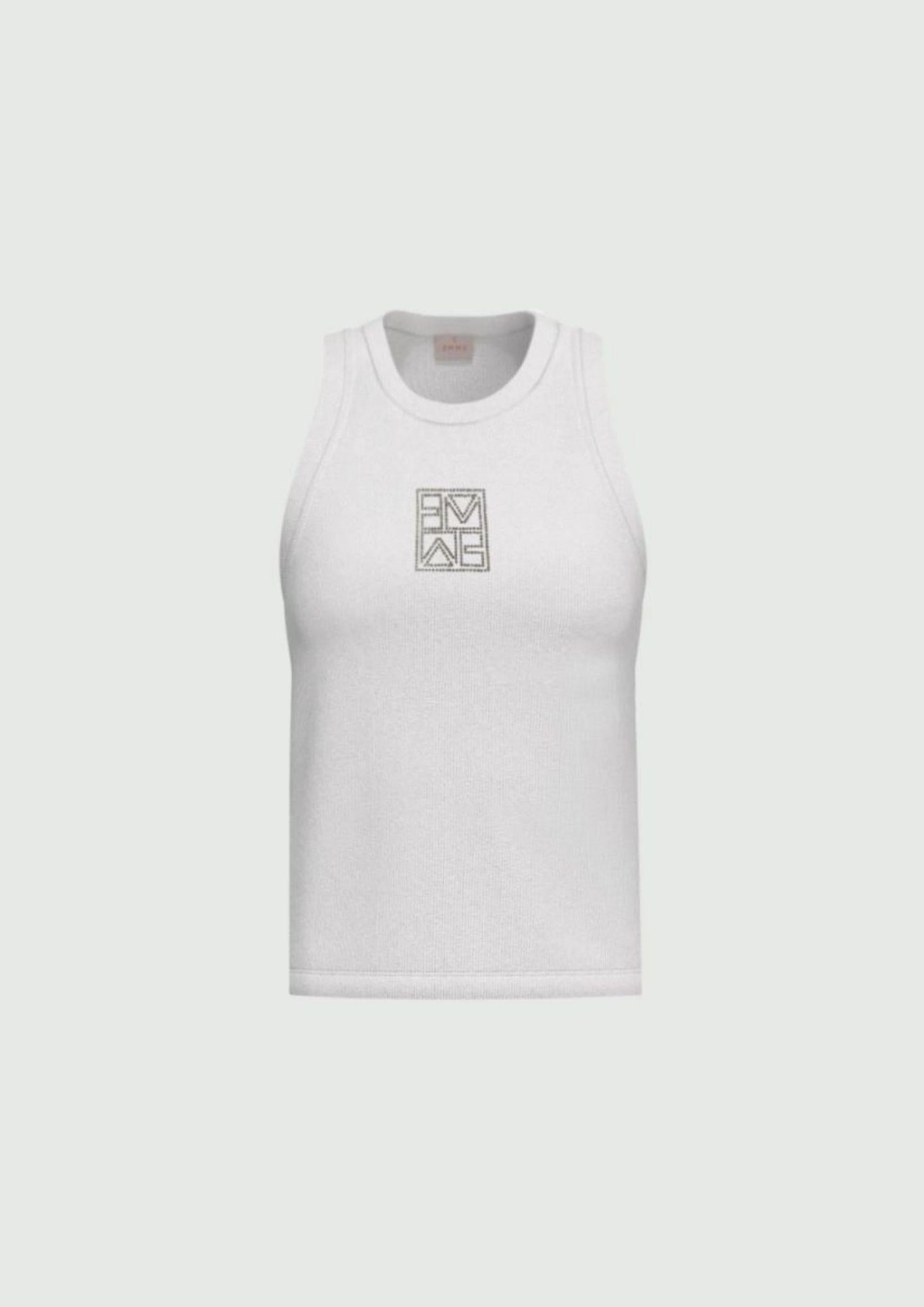 Emme Marella Canotta Donna Emmsesamo Bianca e Testa di Moro 2615941041200 002 EMME MARELLA