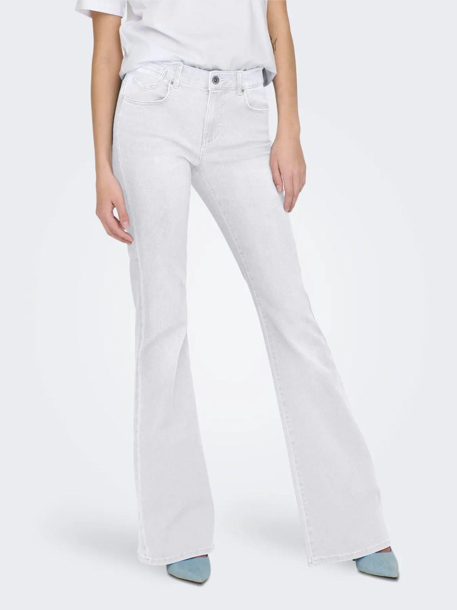 Only Jeans Donna Medium Blue Onlreese 15309845 White Denim ONLY