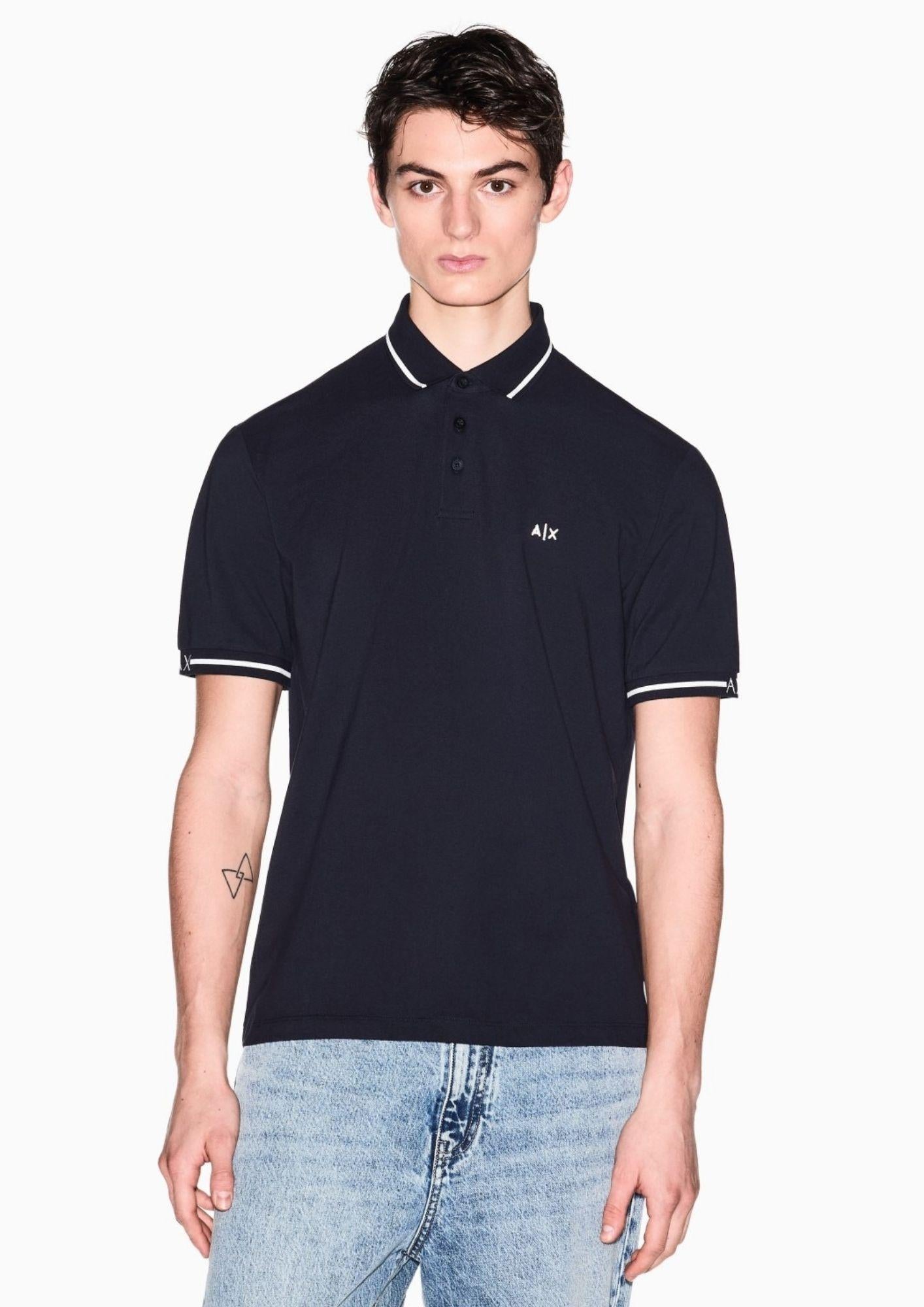 Armani Exchange Polo Uomo Blu Navy XM002356 AF13026 UB101 ARMANI EXCHANGE