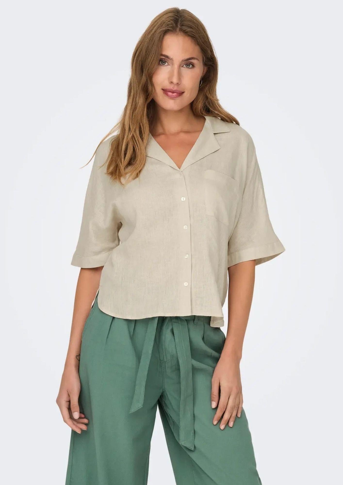 Only Camicia Donna Bruxelles Grigio Luna 15314215 Moonbeam ONLY