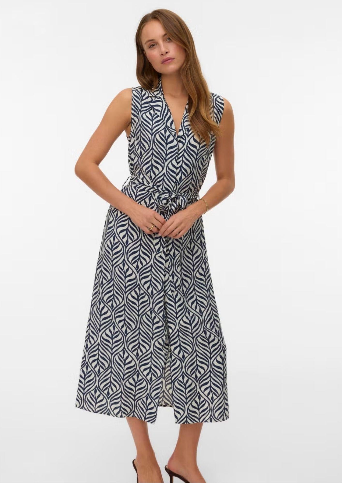 Vero Moda Vestito Donna Josie Bianco e Blu 10341594 Birch Navy blazer bonnie VERO MODA
