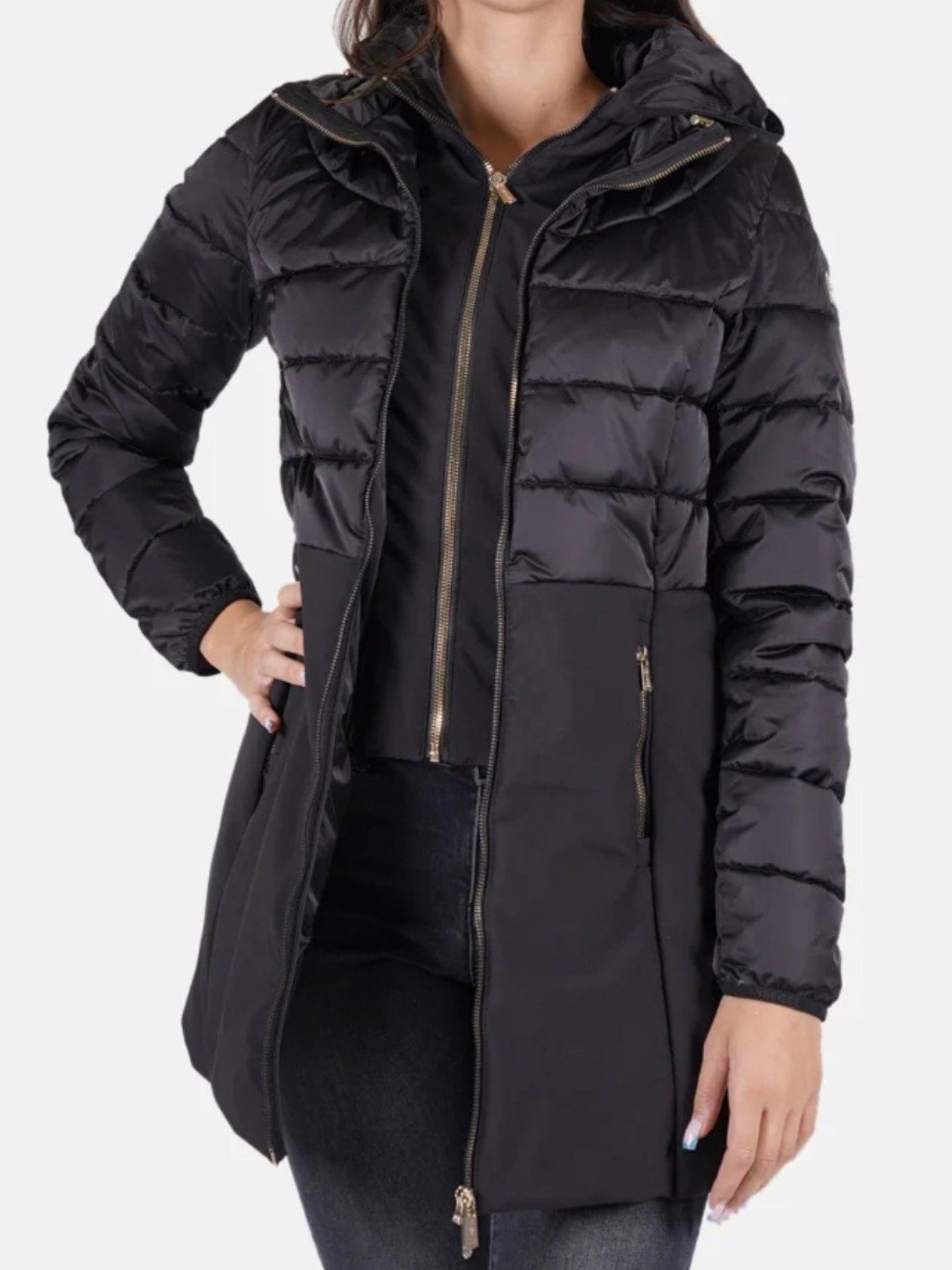 Yes Zee Cappotto Invernale Donna Nero O003 M800 0801 YES ZEE