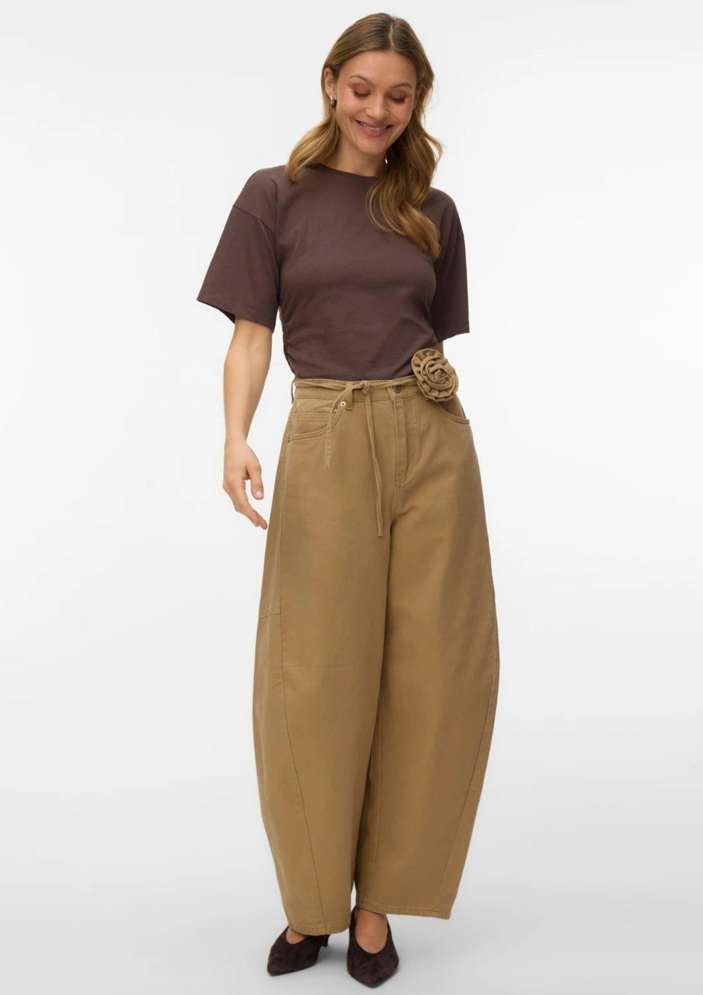 Vero Moda Jeans Donna Kaitlin Marrone Kelp 10343028 Kelp VERO MODA