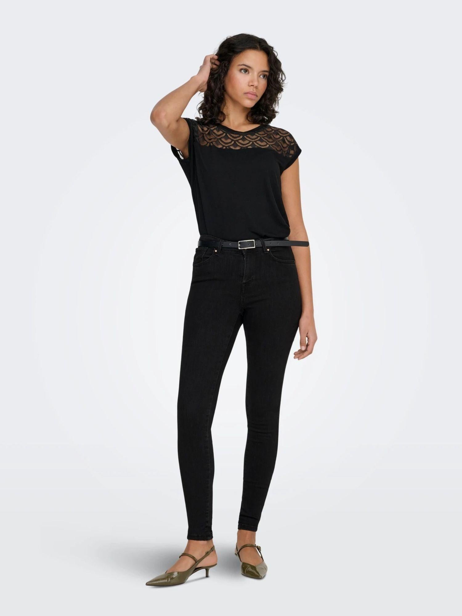 Only Jeans Donna Skinny Fit Nero Onlpower 15181958 Black ONLY