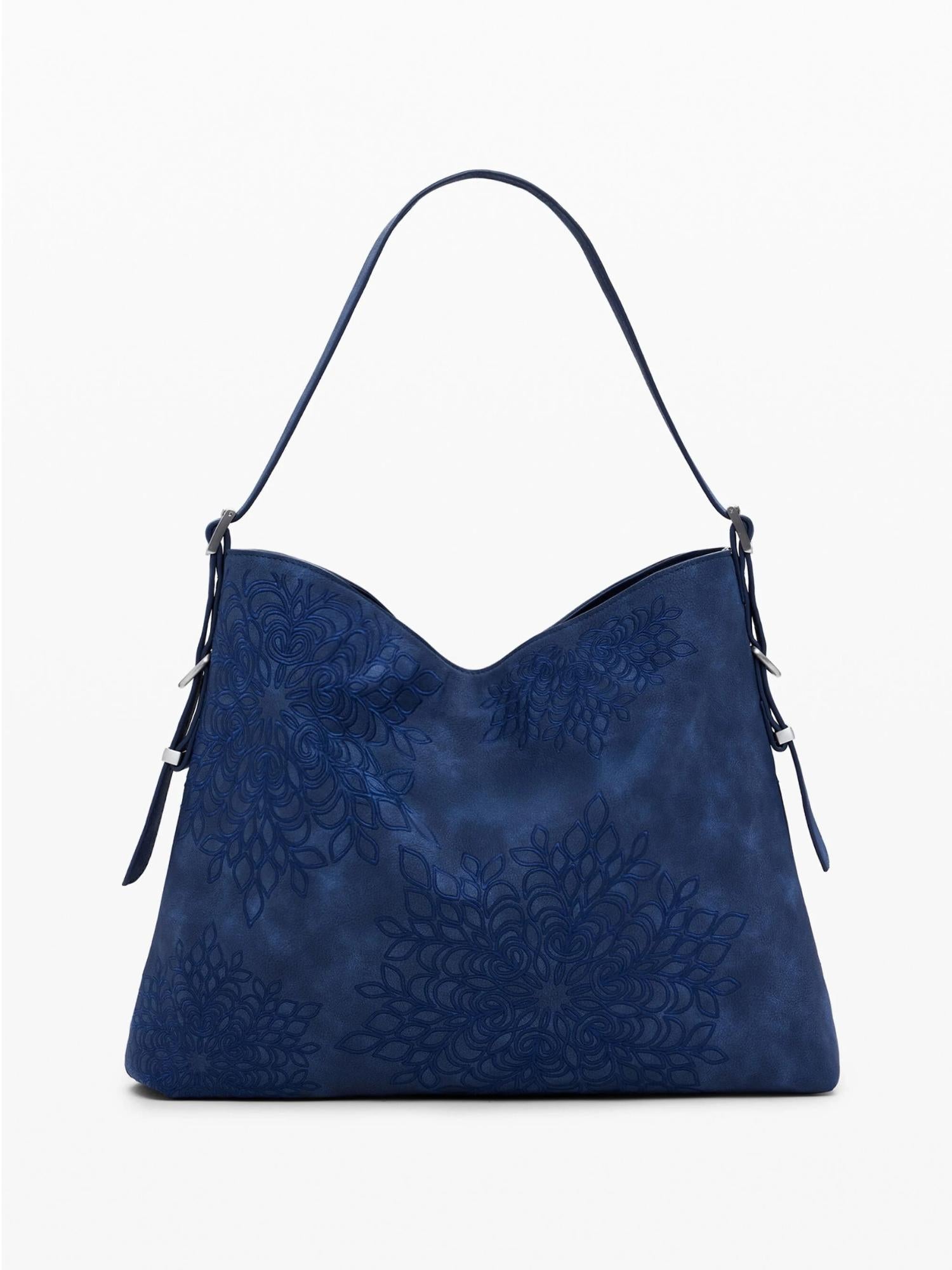 Desigual Borsa a spalla media con rilievo mandala Donna Blu 25WAXPBB 5031 DESIGUAL