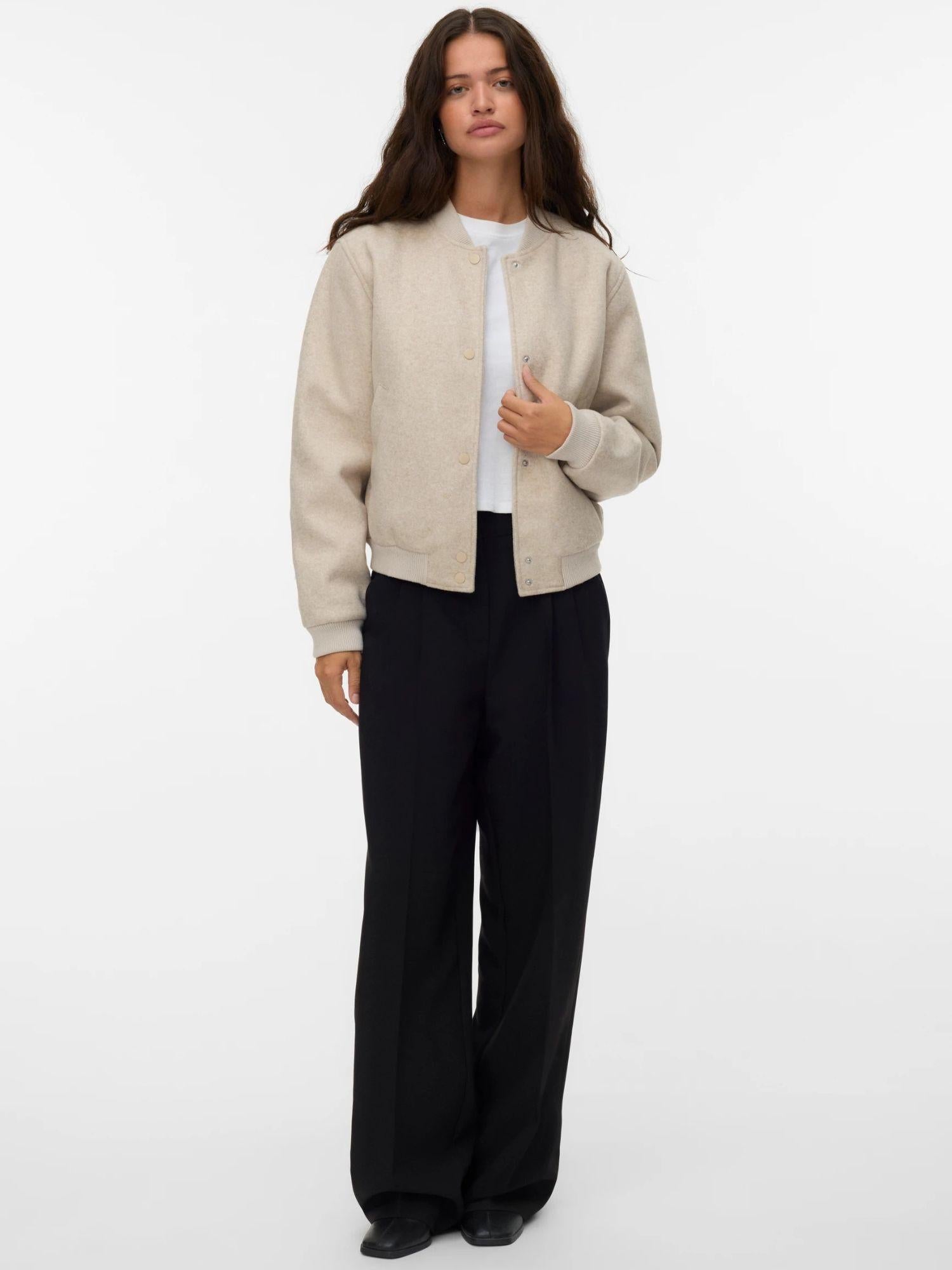 Vero Moda Giacca Invernale Donna Fortune Beige 10331816 Oatmeal melange VERO MODA