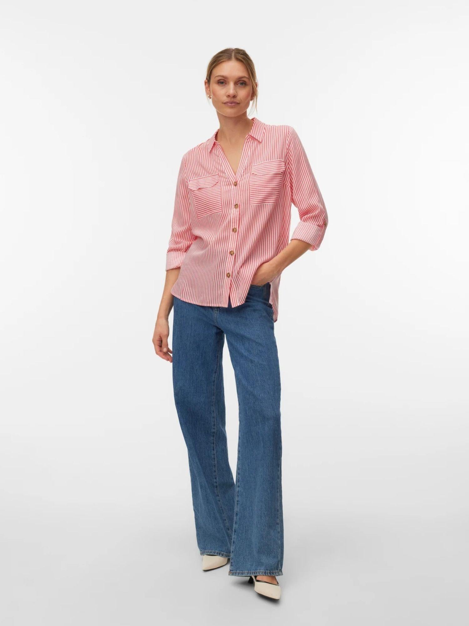 Vero Moda Camicia Donna Coral Paradise Snow White Vmbumpy 10275283 Coral Paradise VERO MODA