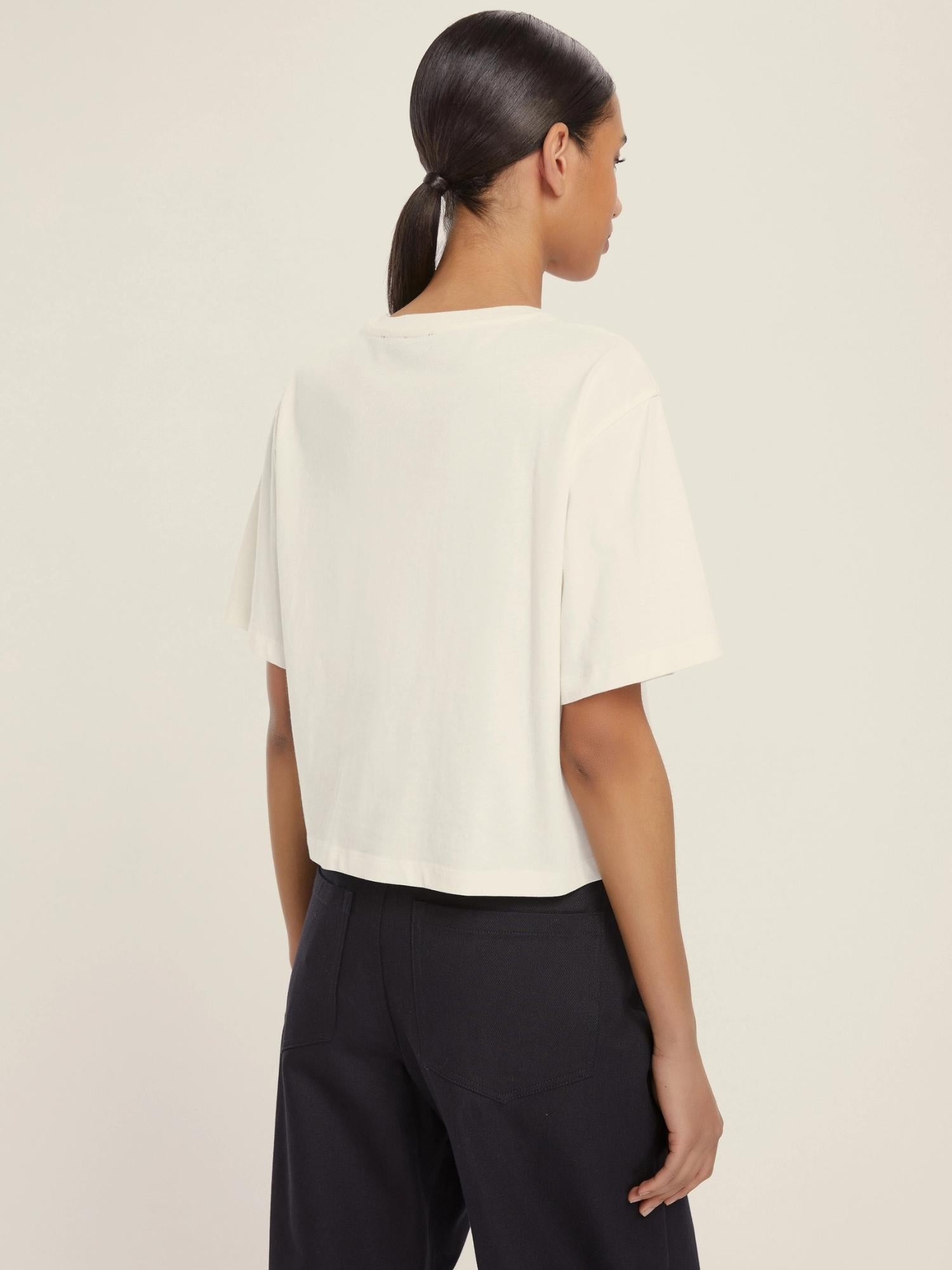 Emme Marella T-shirt Donna in jersey con cristalli Micaelabis Panna Oro 2525976021200 008 EMME MARELLA