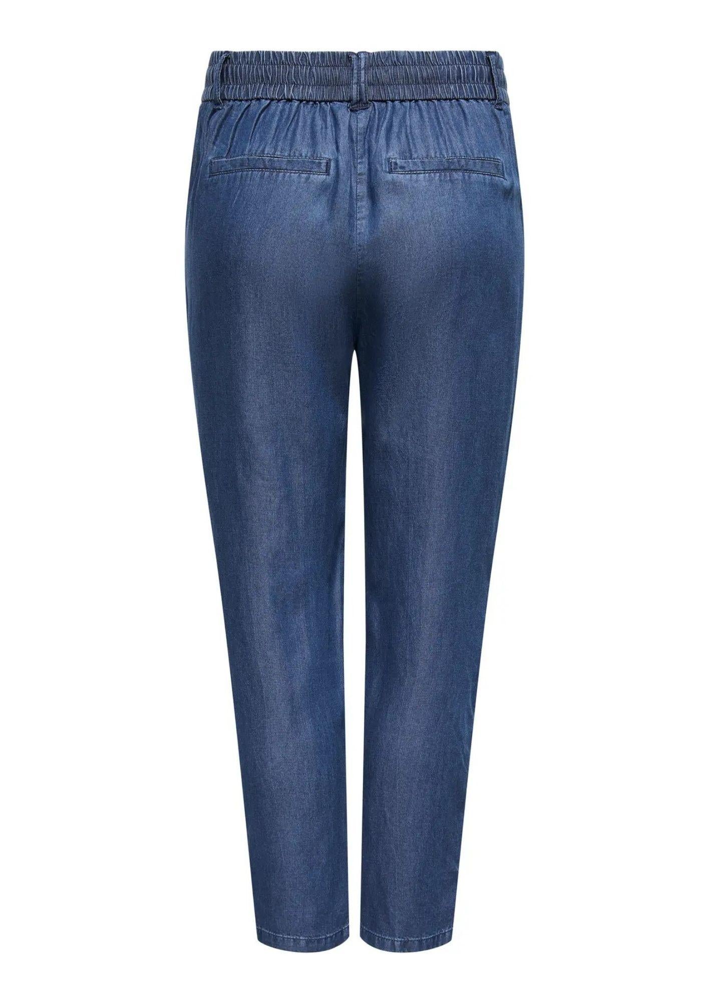 Only Pantalone Donna Poptrash Blu Denim Scuro 15342874 Dark Blue Denim ONLY