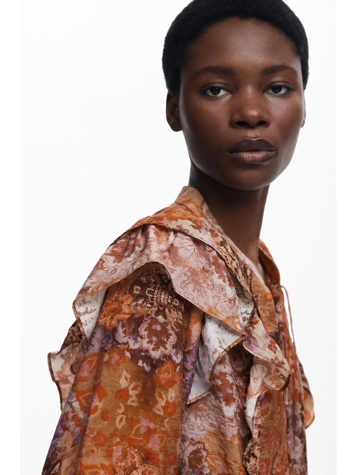 Desigual Blusa romantica paisley Donna Arancione 25WWBW08 7002 DESIGUAL