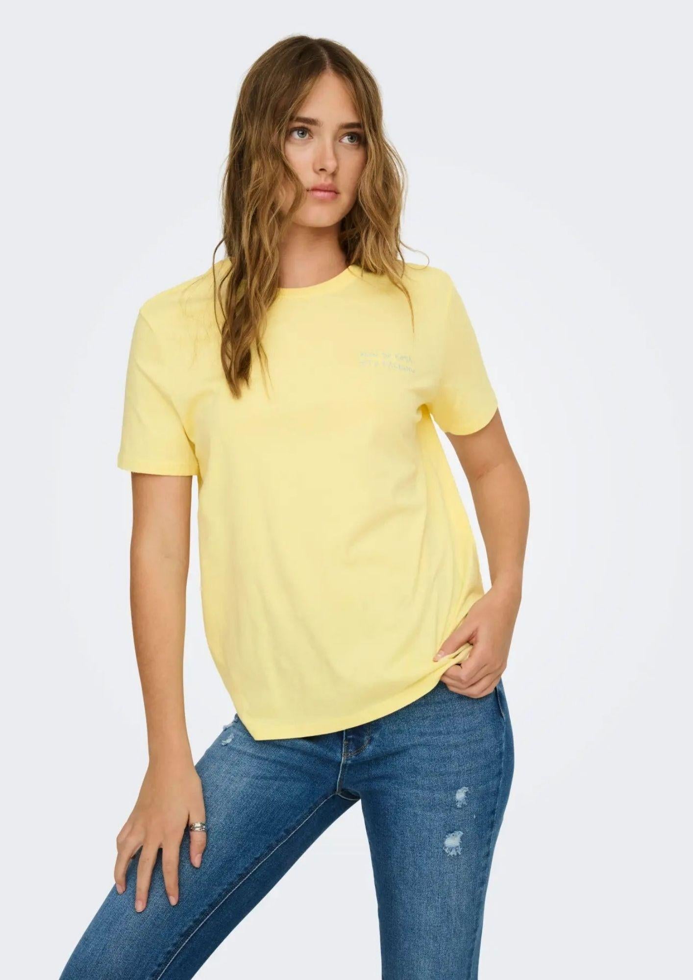 Only T-Shirt Donna Mira Gialla 15368637 Pale Banana ONLY