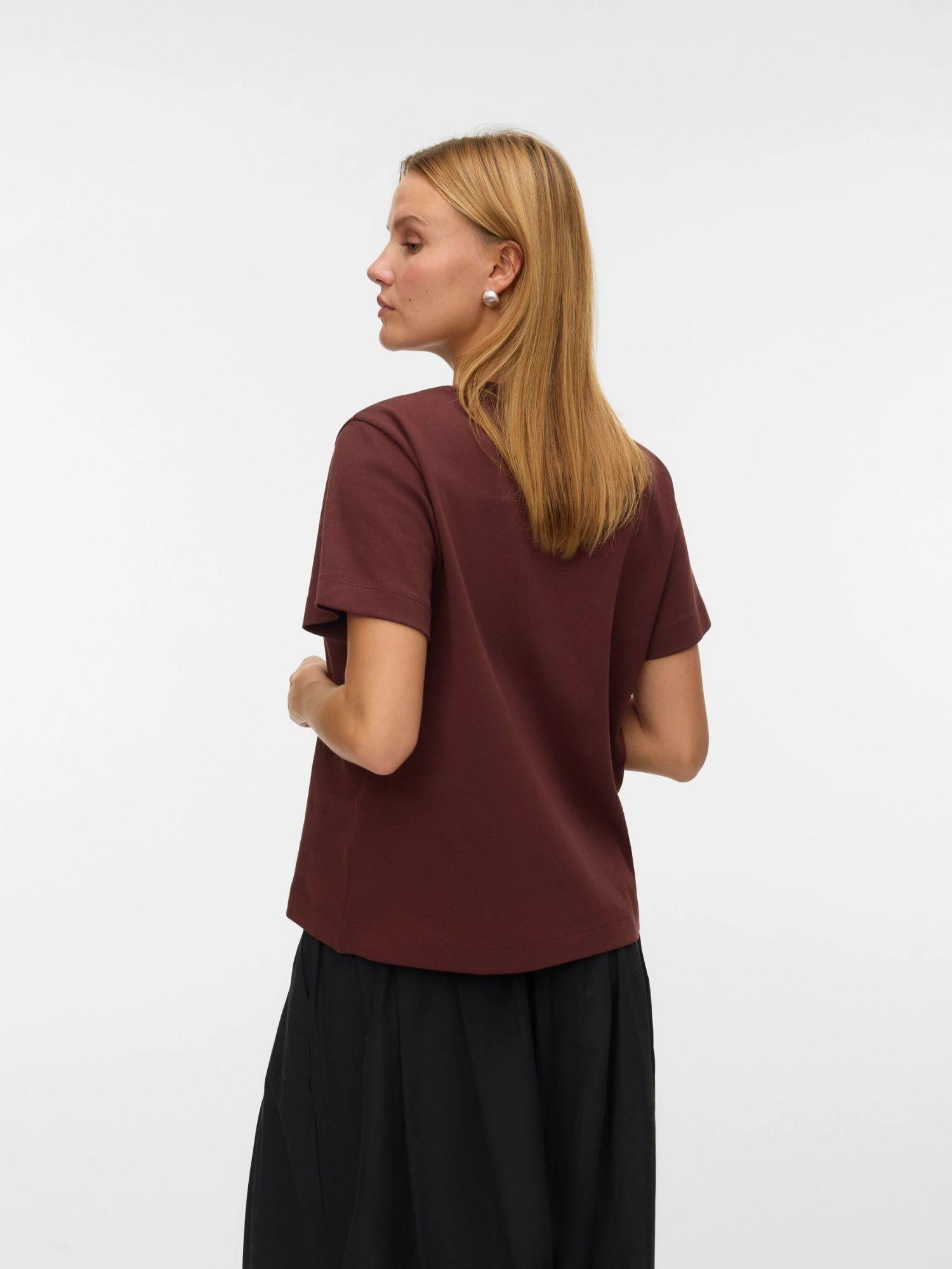 Aware T-Shirt Donna Bitter Chocolate AWNaima 10294544 Bitter Chocolate VERO MODA