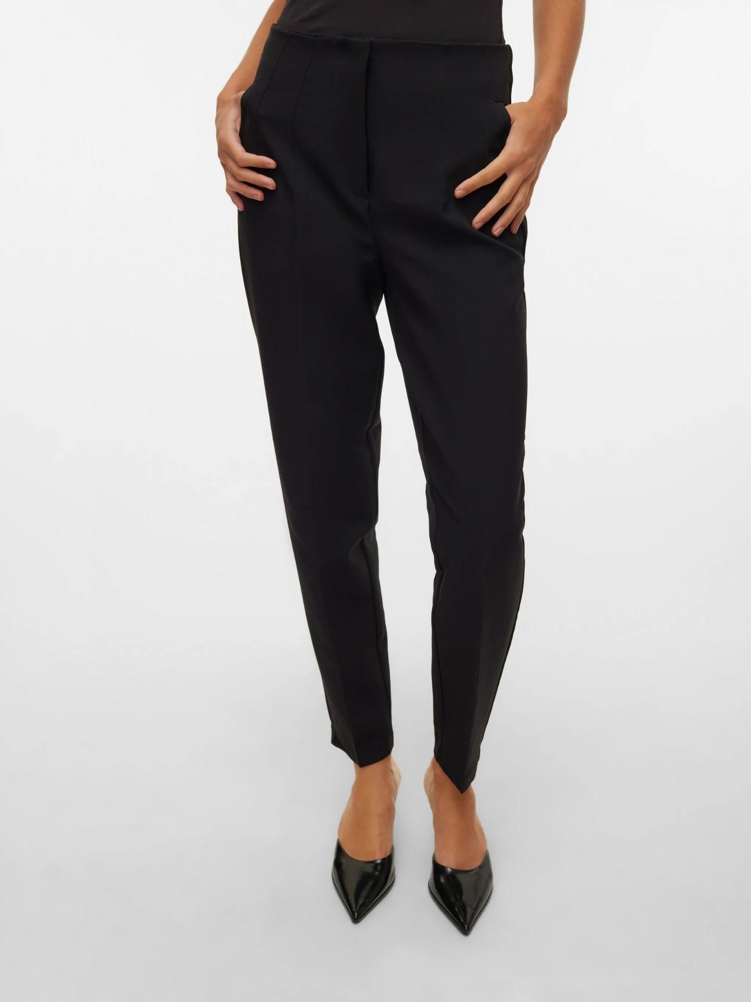 Vero Moda Pantaloni Donna Lina A Vita Alta Nero 10309140 BLACK VERO MODA