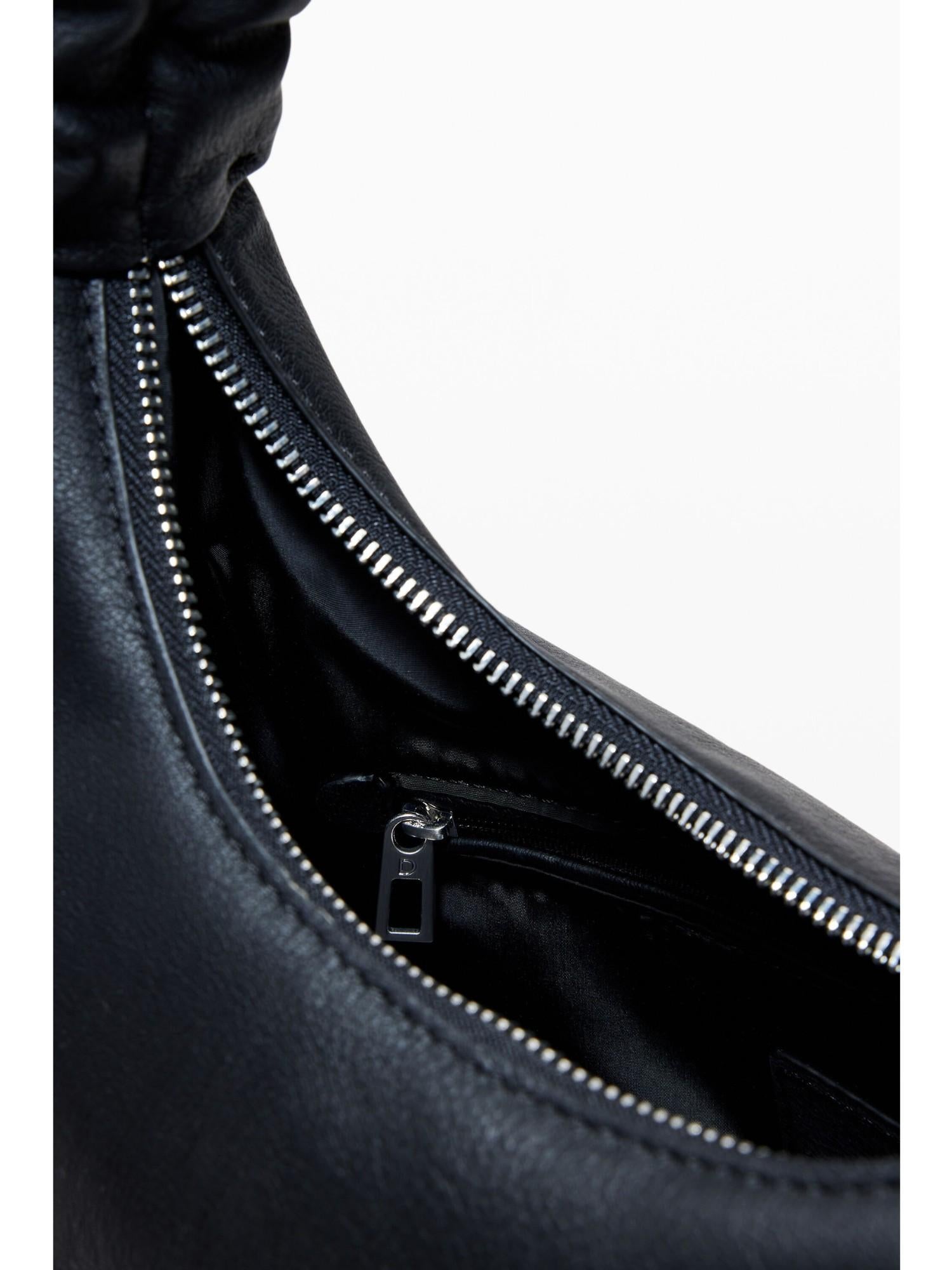 Desigual Borsa logo 3D con manico arricciato media Donna Nero 25WAXP98 2000 DESIGUAL