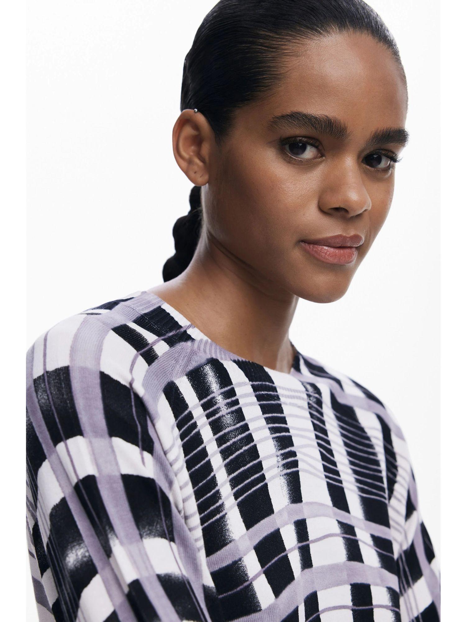 Desigual Maglione a righe mikado Donna Bianco 25WWJF41 2000 DESIGUAL