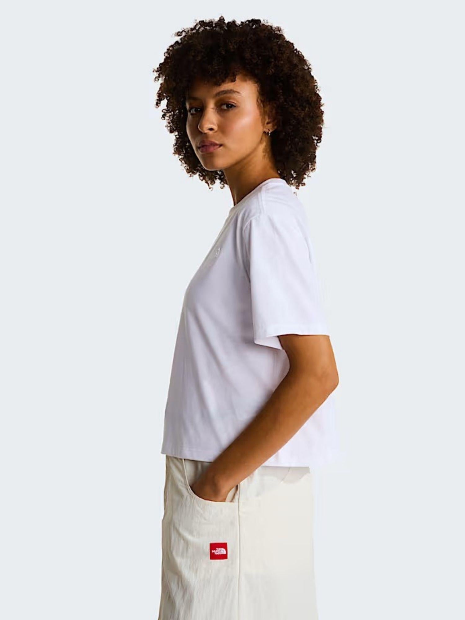 The North Face T-Shirt Donna Bianca Evolution Simple Dome Cropped Relaxed NF0A8FDH FN4 THE NORTH FACE